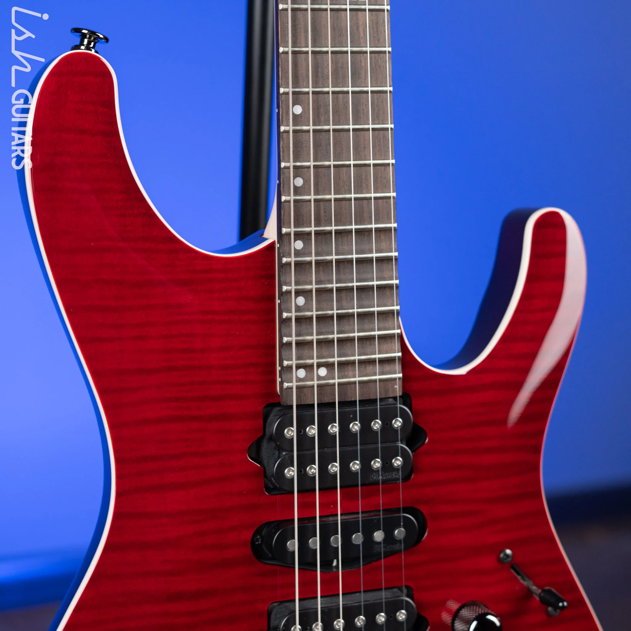 Ibanez KIKO100 Kiko Loureiro Signature Transparent Ruby Red Demo - Image 3