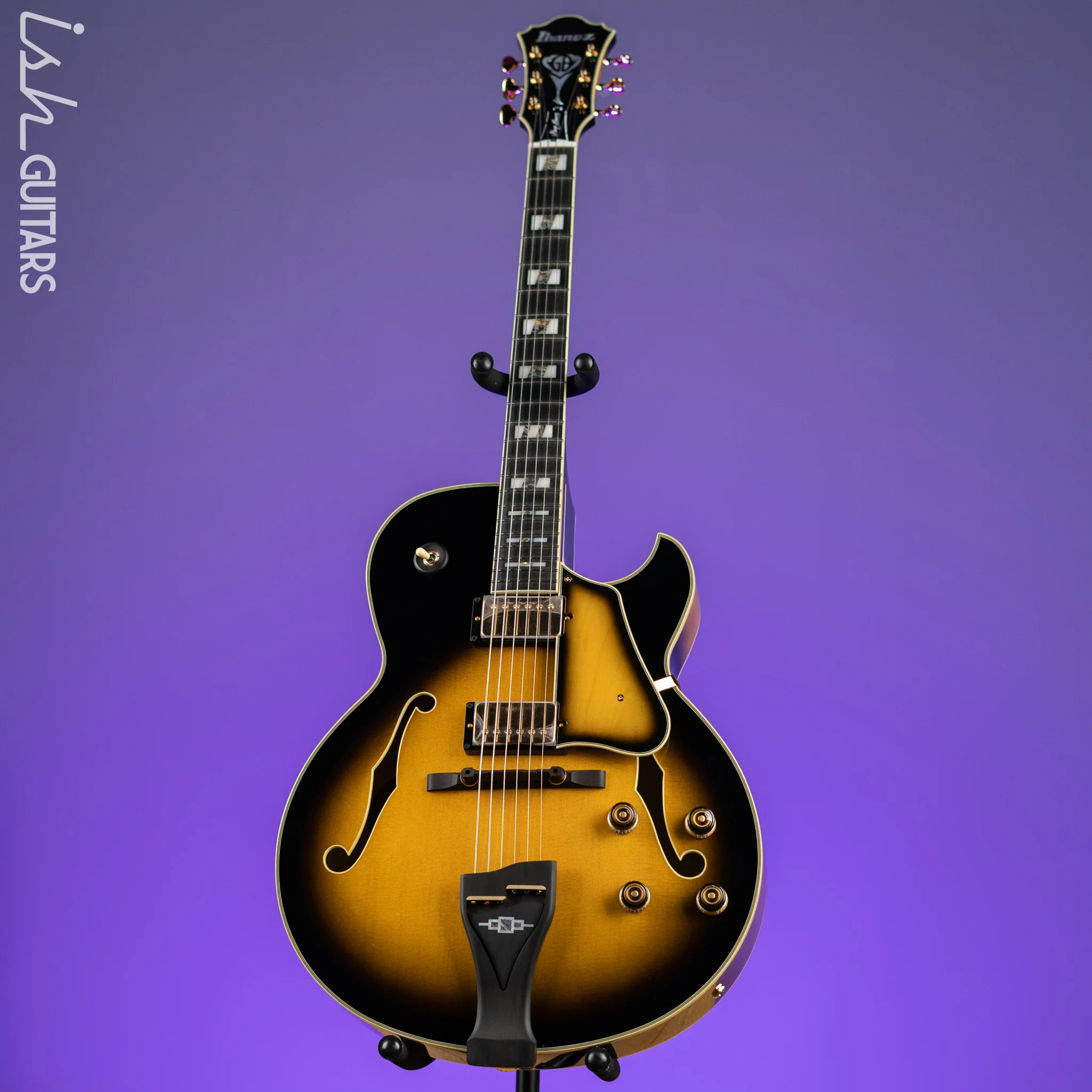 Ibanez LGB300 Hollowbody George Benson Vintage Yellow Sunburst - Image 2