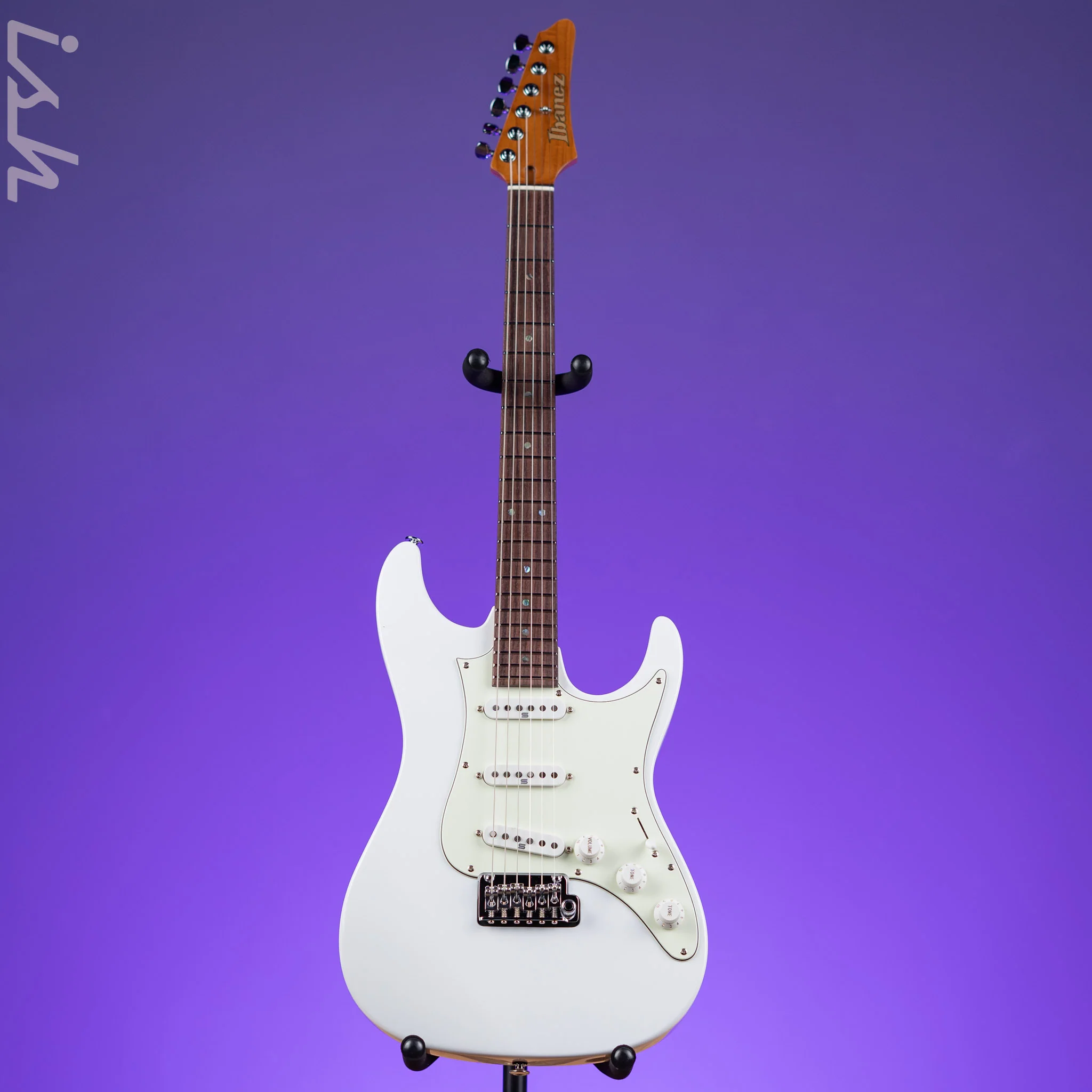 Ibanez LM1 Luca Mantovanelli Signature Prestige Electric Guitar Luna White Demo - Image 2
