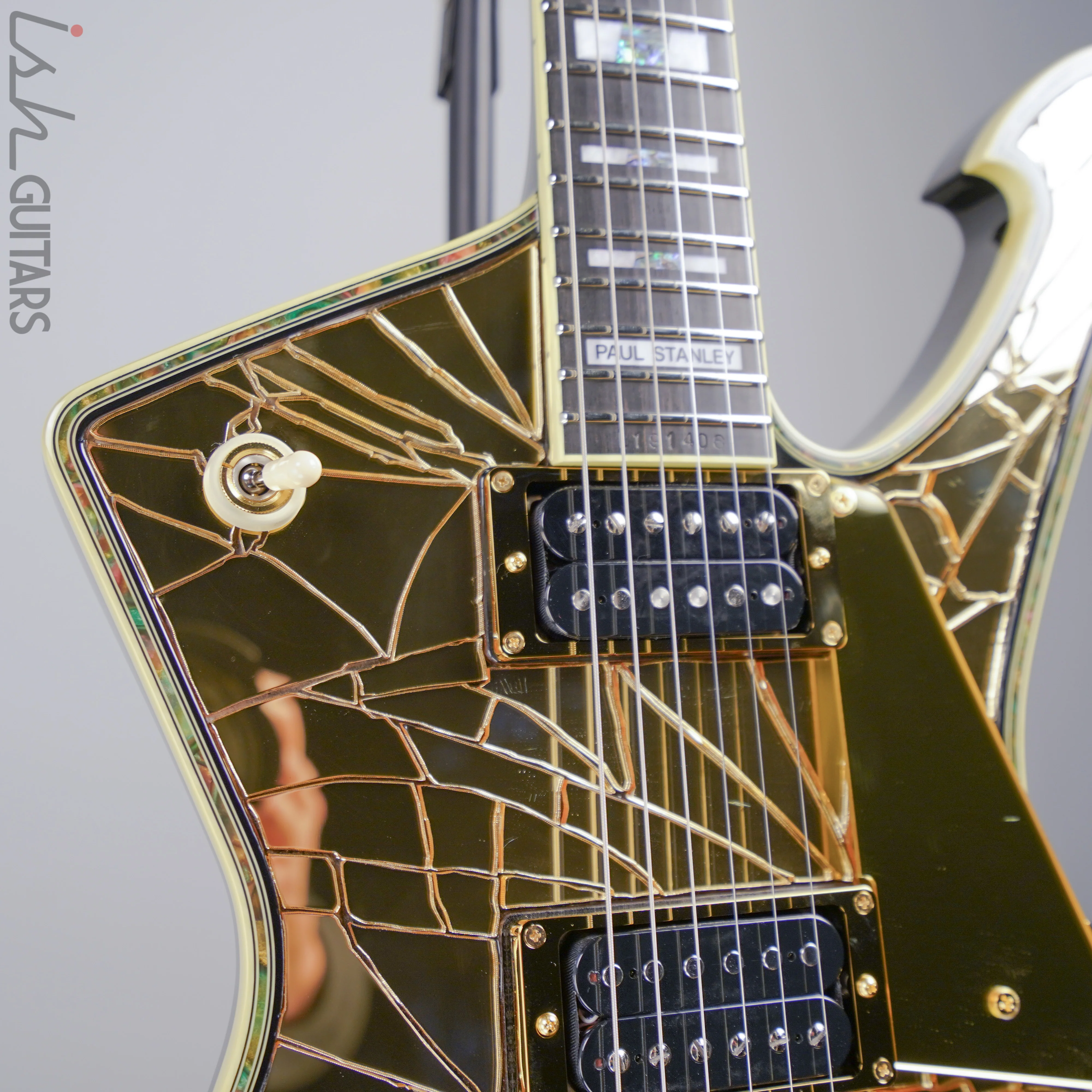 Ibanez Paul Stanley Signature PS4CM Gold Cracked Mirror Guitar Signed and Limited - Image 3
