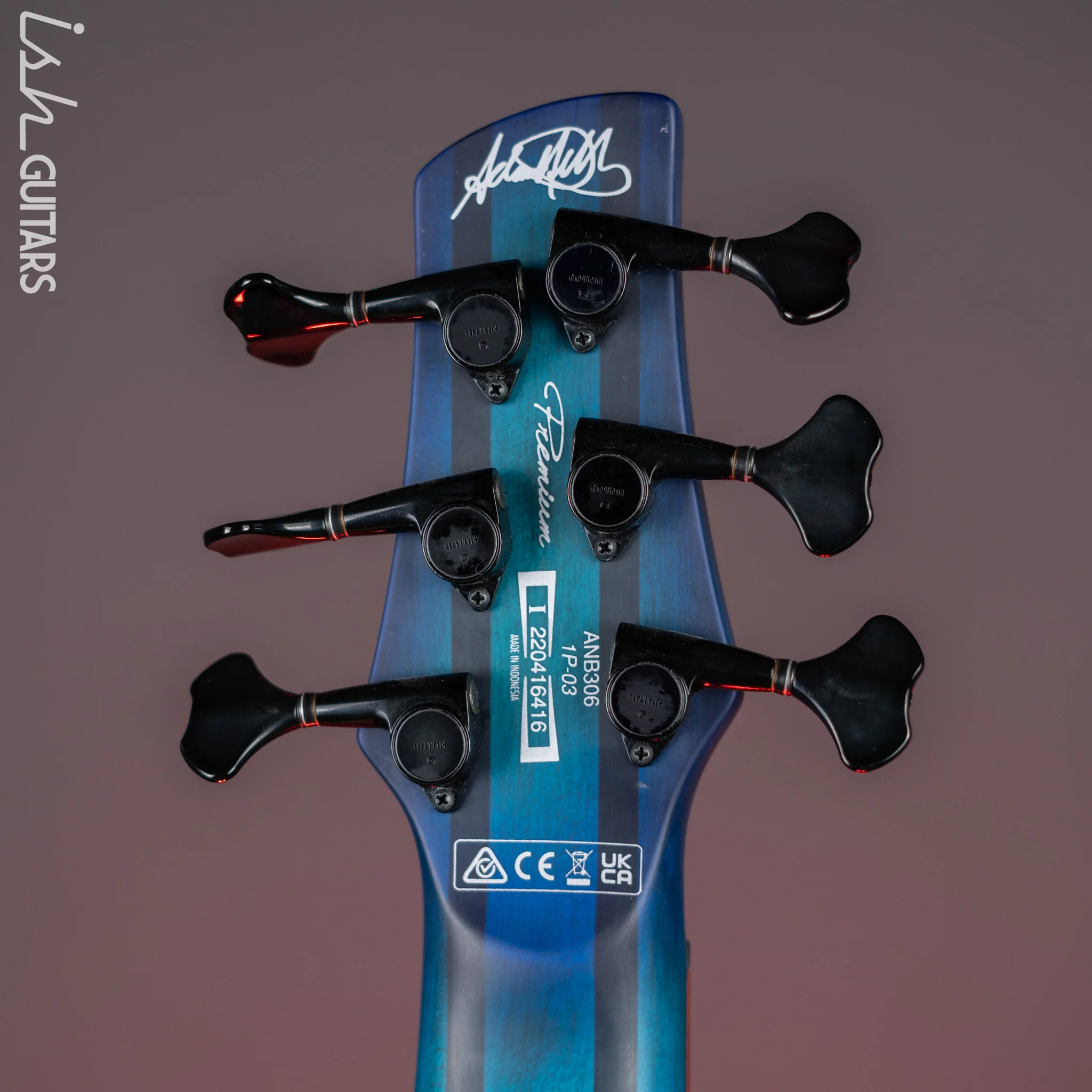 Ibanez Premium ANB306 Adam Nitti Signature 6-String Bass Blue Burst Gloss - Image 11