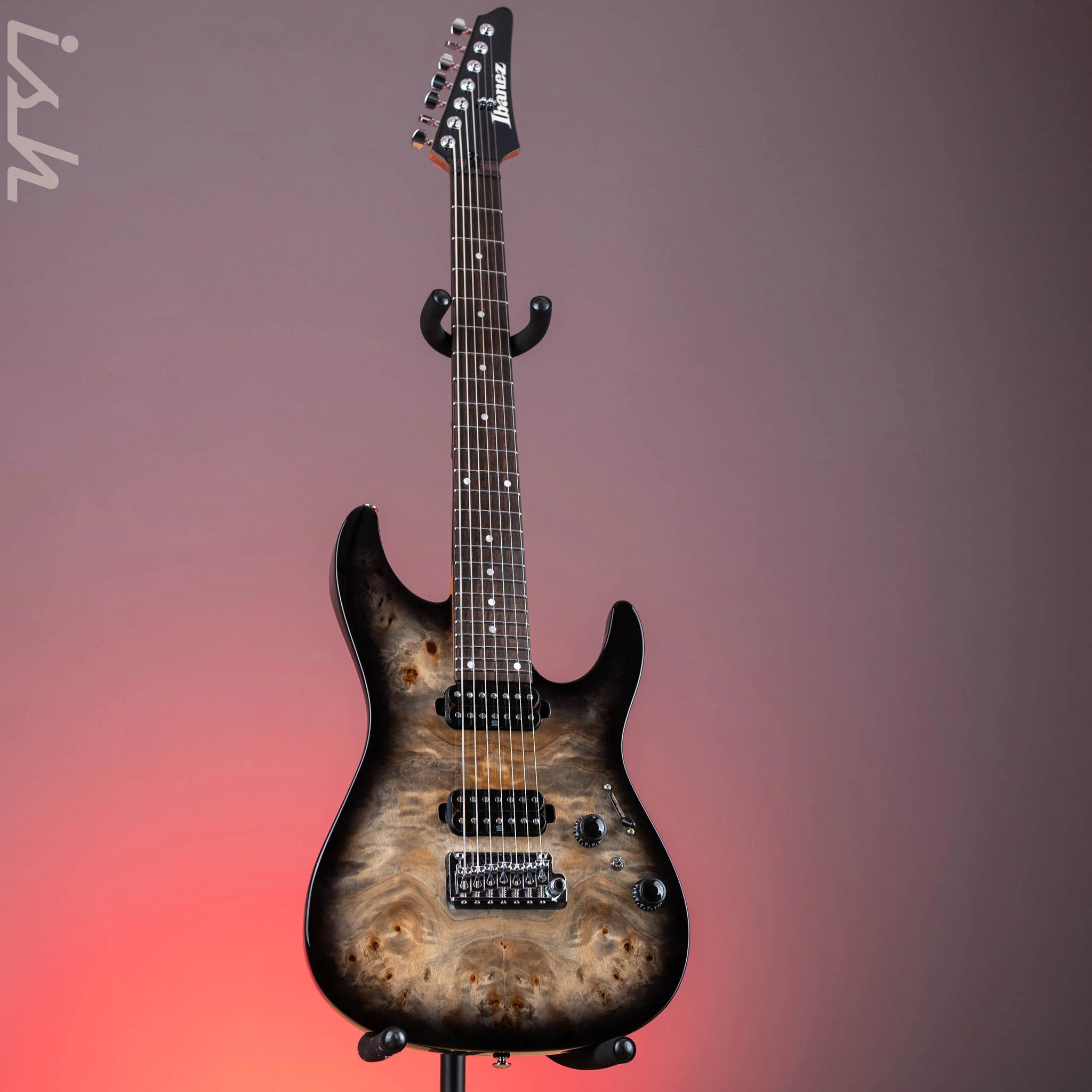 2024 Ibanez Premium AZ427P1PB 7-String Charcoal Black Burst - Image 2