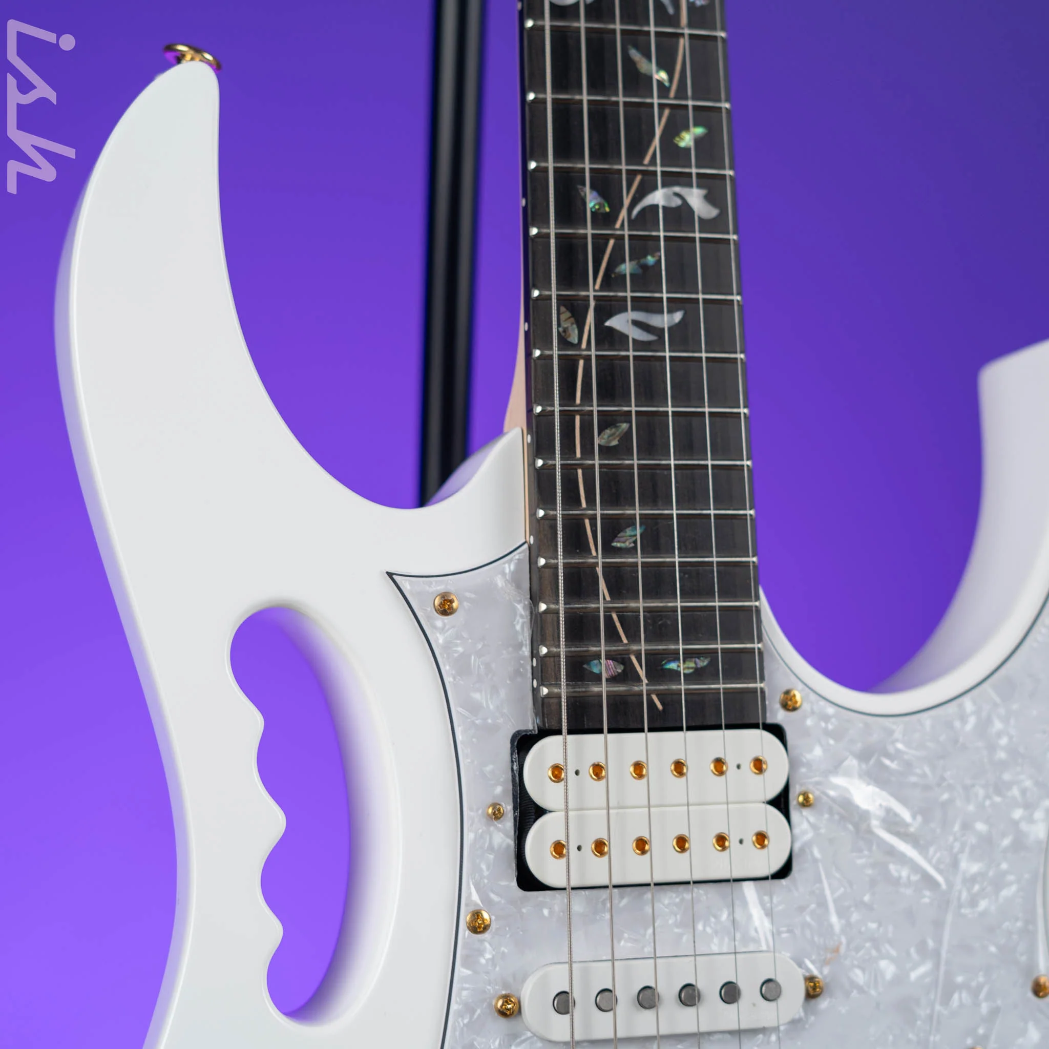 Ibanez Premium JEM7VP Steve Vai Signature Electric Guitar White - Image 3