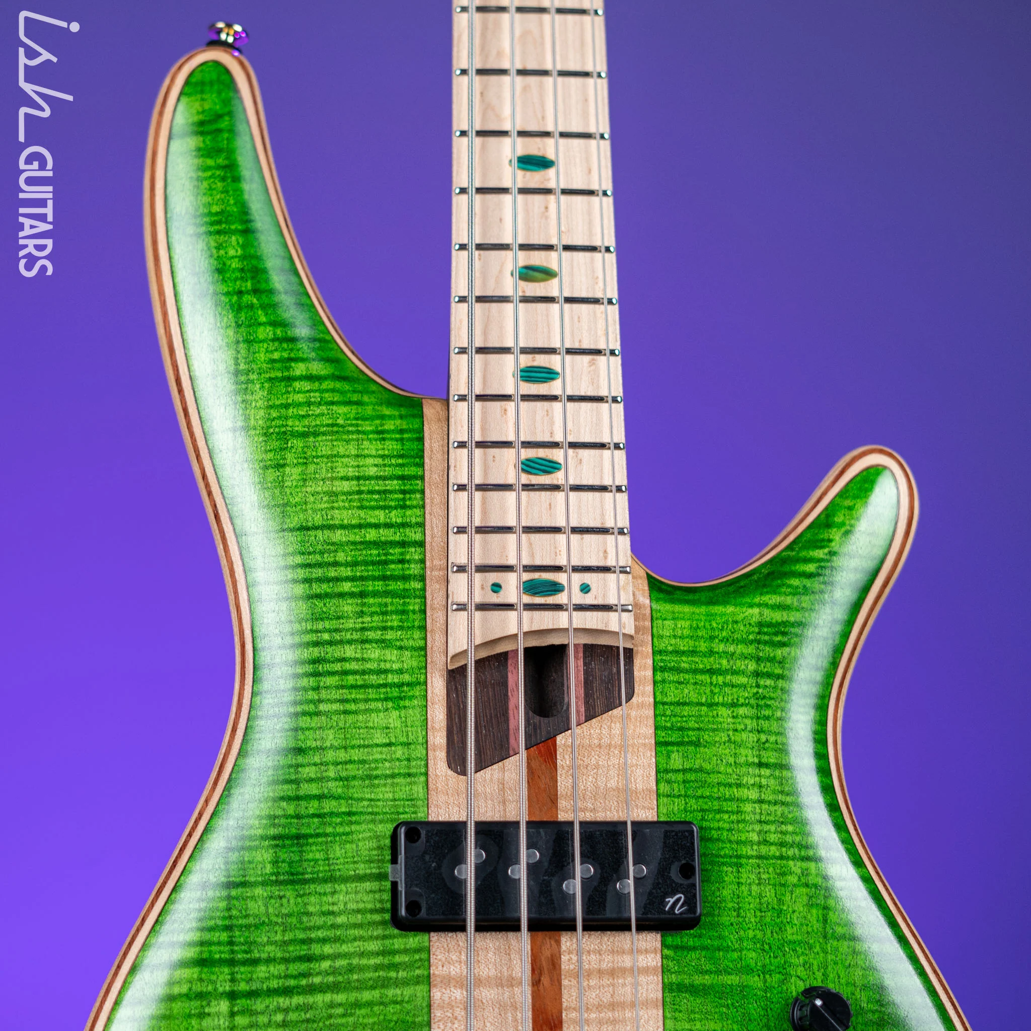 Ibanez Premium SR4FMDX 4-String Bass Emerald Green Low Gloss - Image 3