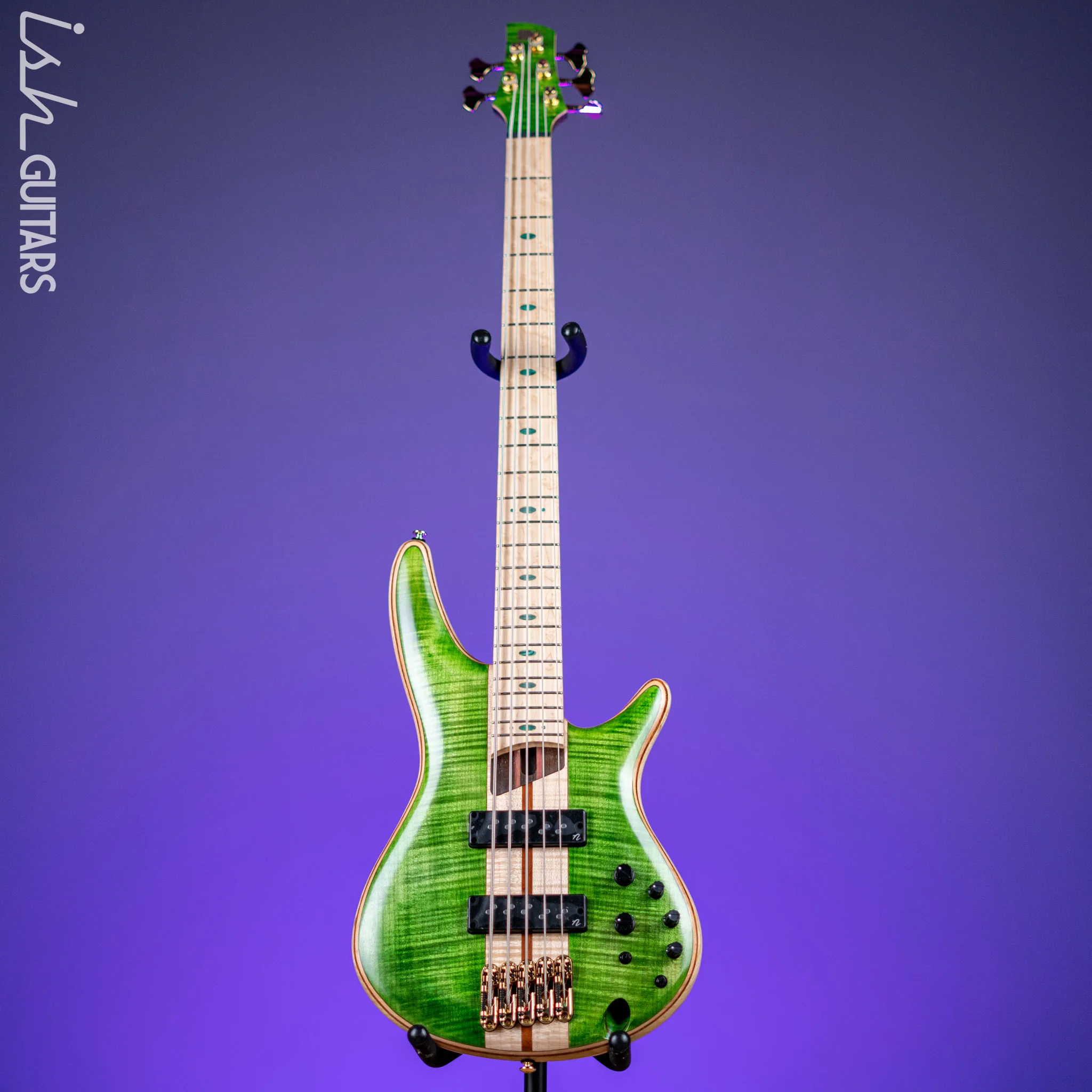 Ibanez Premium SR5FMDX 5-String Bass Emerald Green Low Gloss - Image 2
