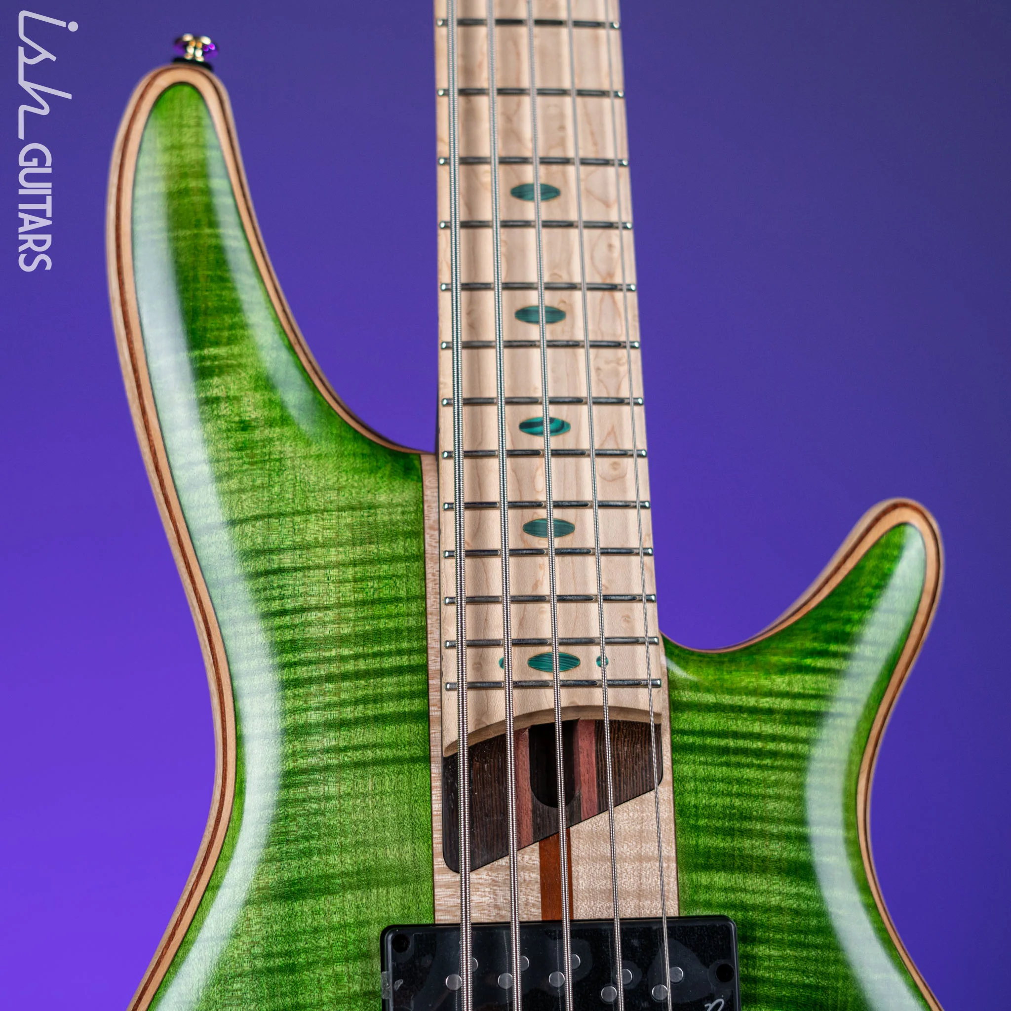 Ibanez Premium SR5FMDX 5-String Bass Emerald Green Low Gloss - Image 3