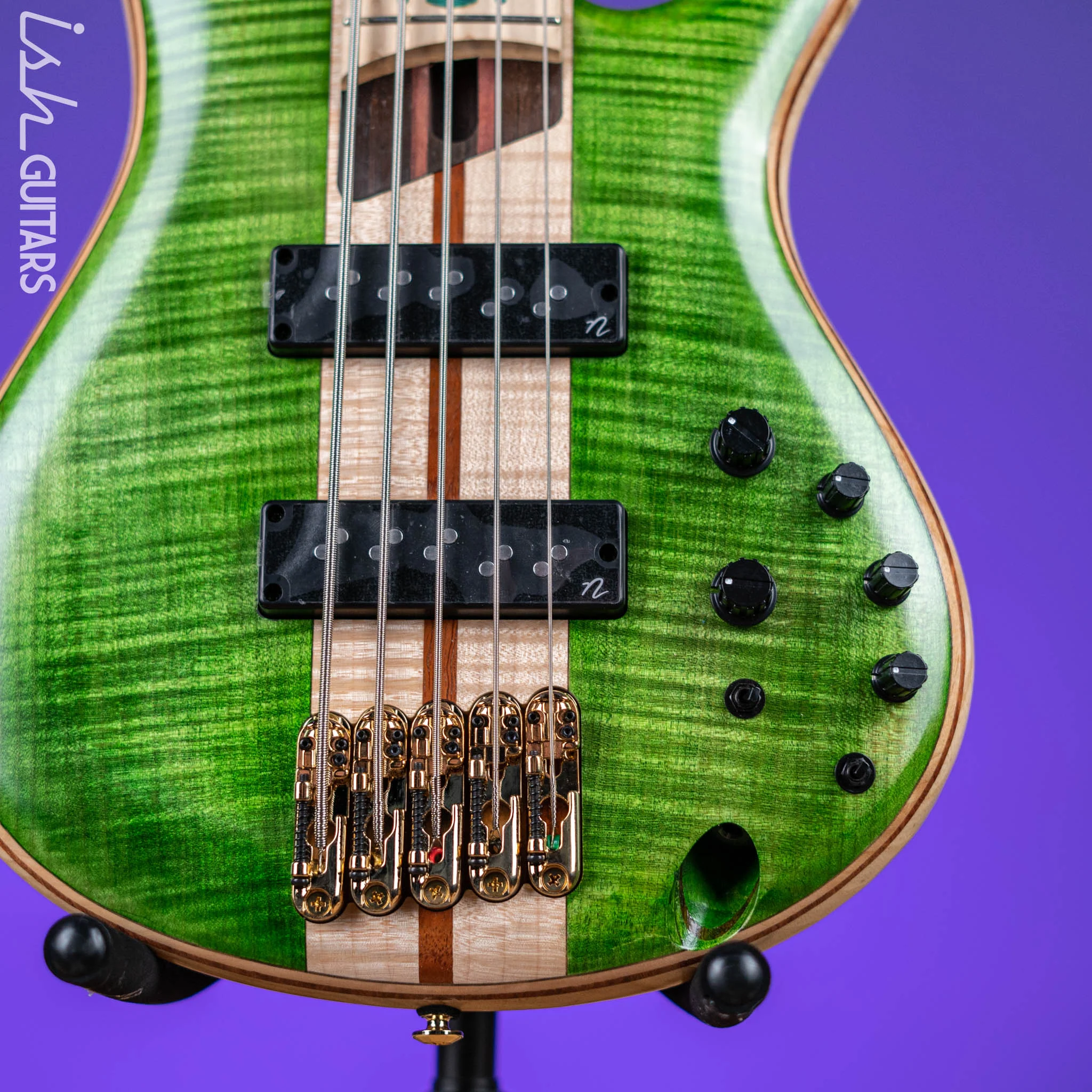 Ibanez Premium SR5FMDX 5-String Bass Emerald Green Low Gloss - Image 4
