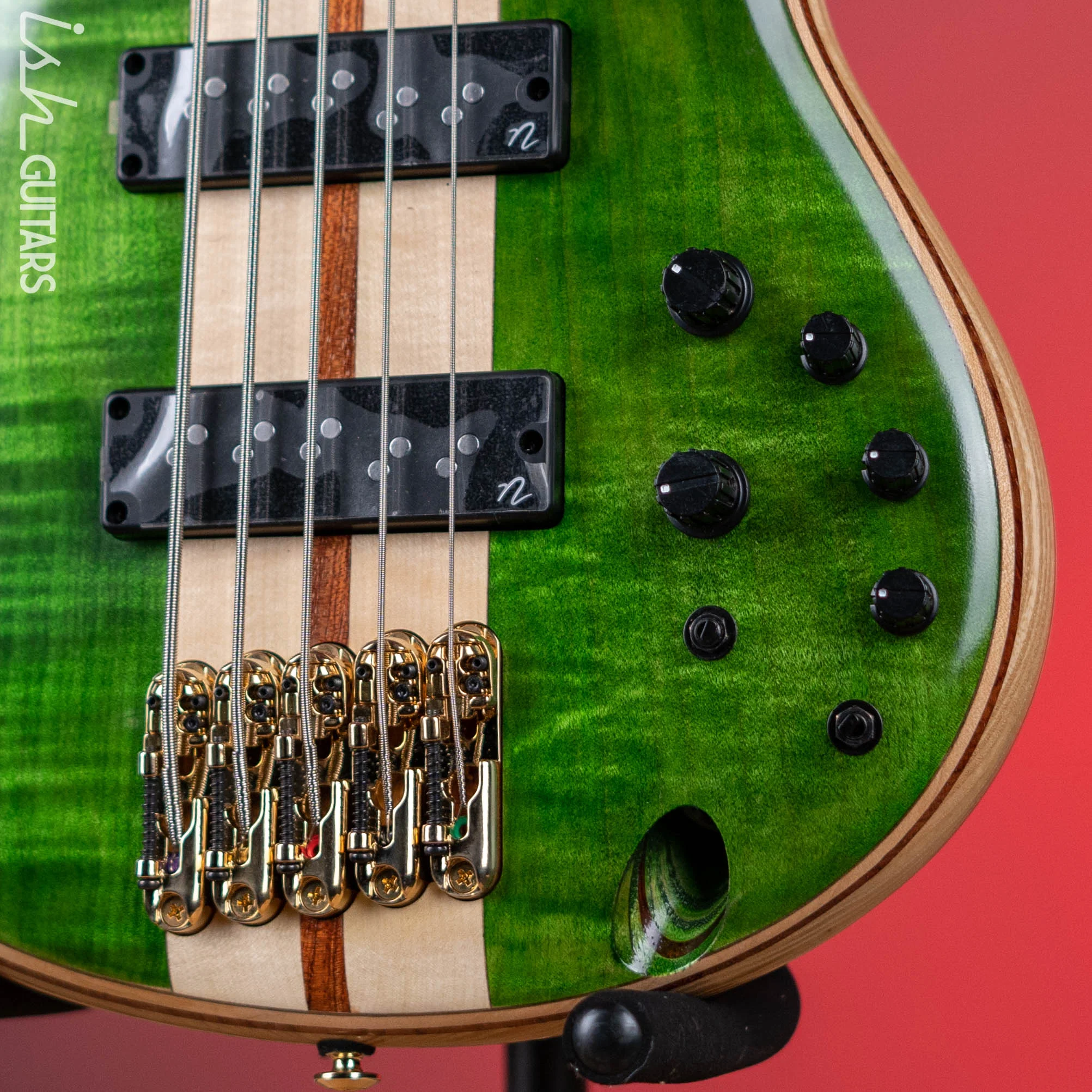 Ibanez Premium SR5FMDX 5-String Bass Emerald Green Low Gloss Demo - Image 4