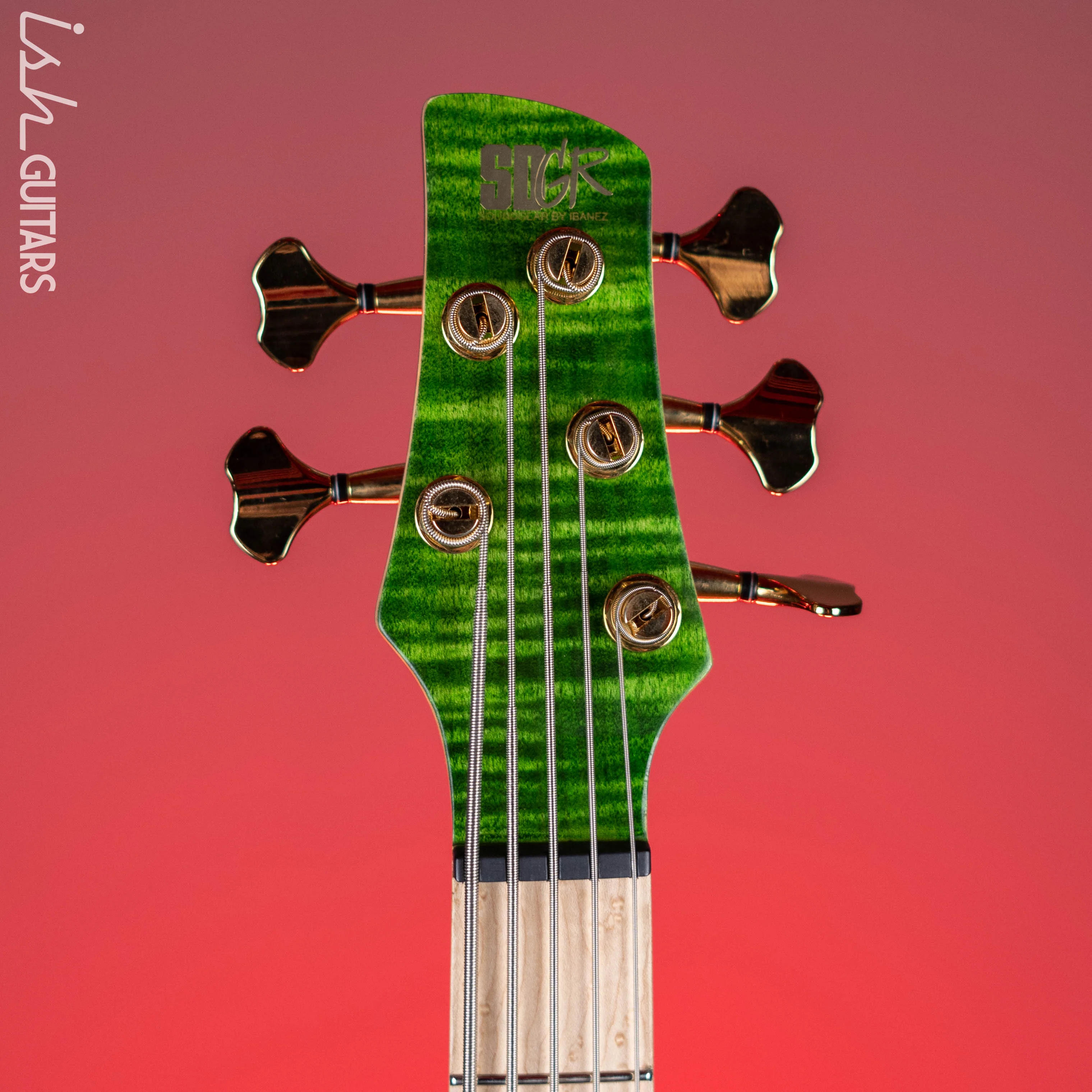 Ibanez Premium SR5FMDX 5-String Bass Emerald Green Low Gloss Demo - Image 7