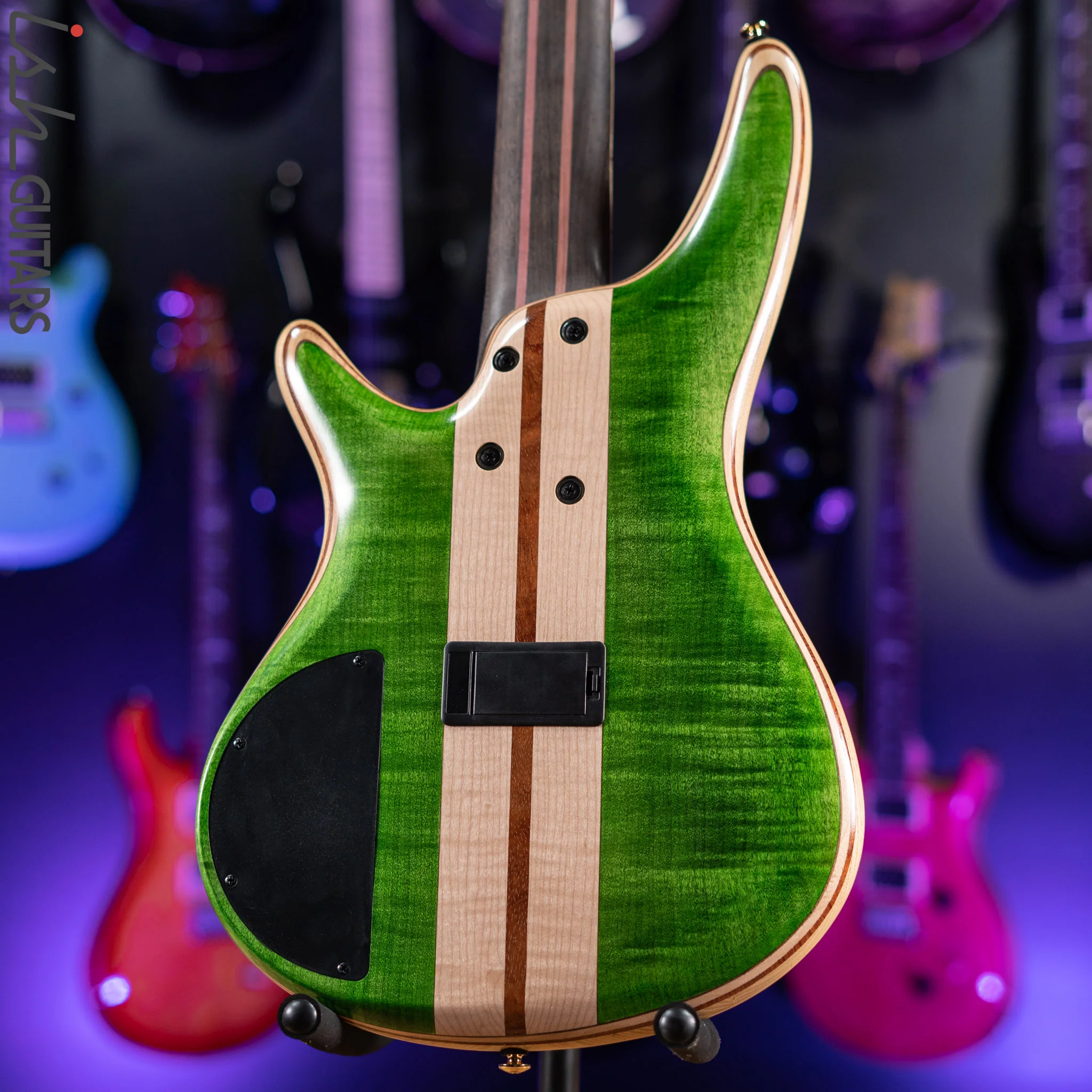 Ibanez Premium SR5FMDX Bass Emerald Green Low Gloss Demo - Image 8