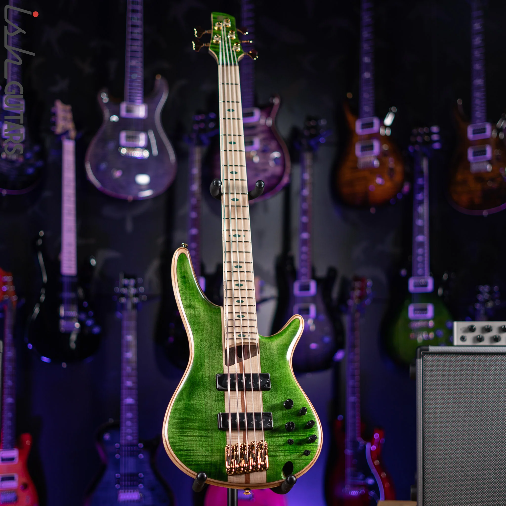 Ibanez Premium SR5FMDX Bass Emerald Green Low Gloss Demo - Image 2