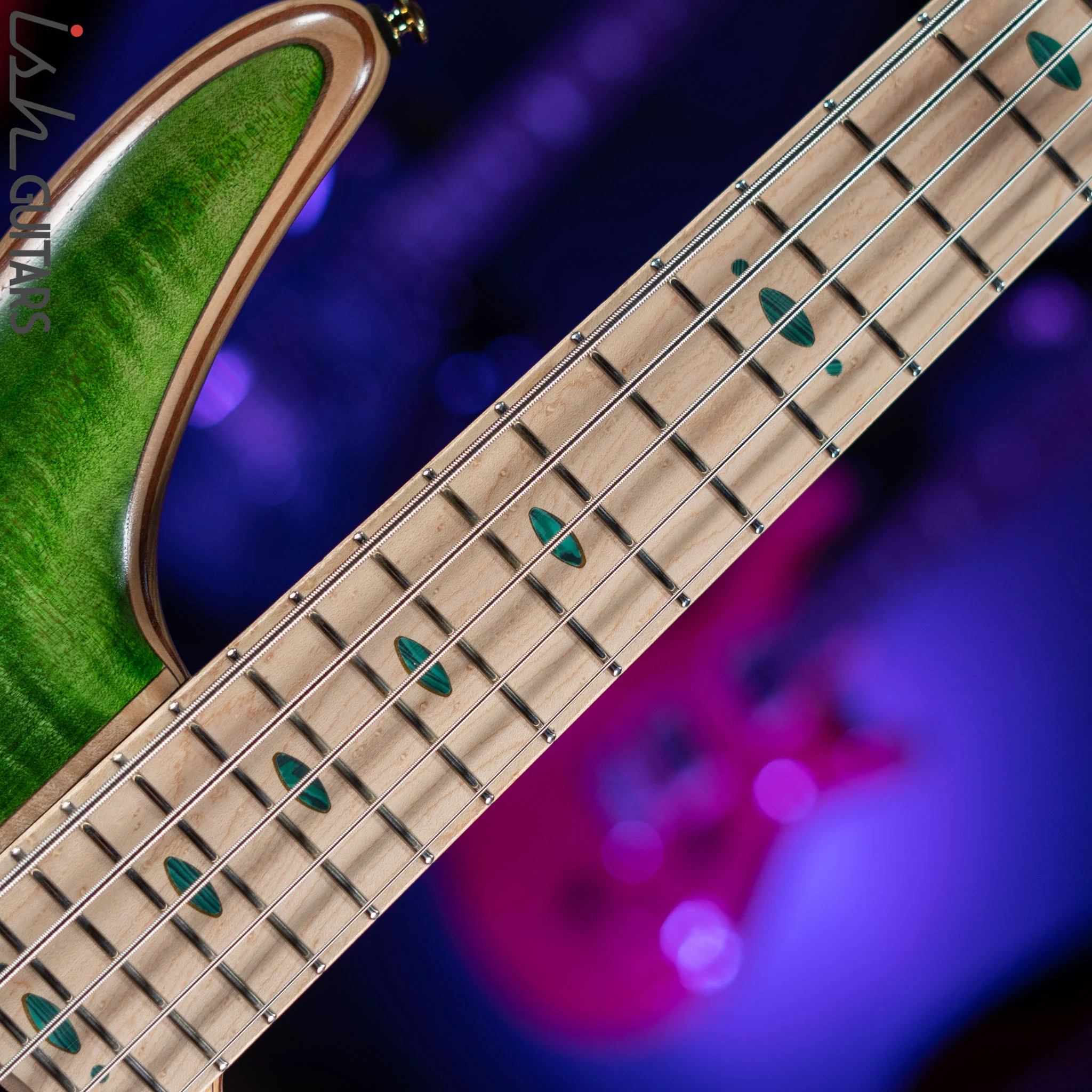 Ibanez Premium SR5FMDX Bass Emerald Green Low Gloss Demo - Image 5