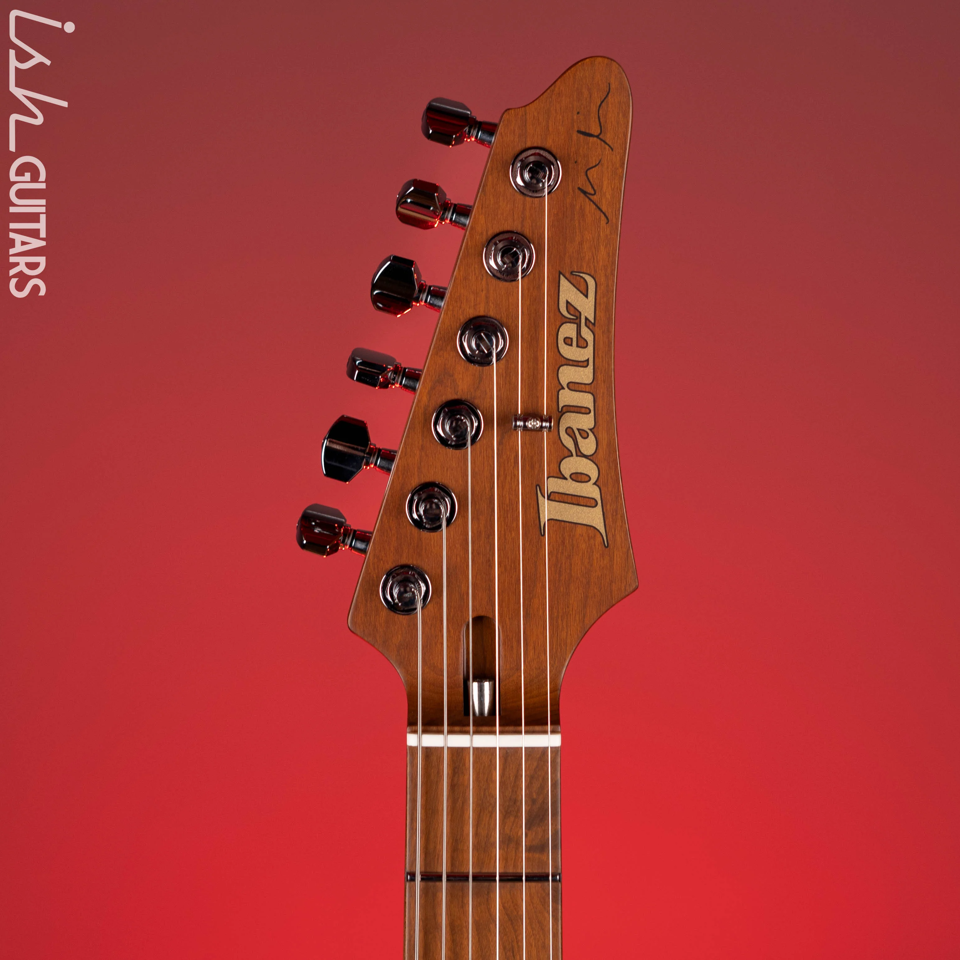 Ibanez Prestige Martin Miller MM1 Signature Guitar Transparent Aqua Blue Gloss Demo - Image 5
