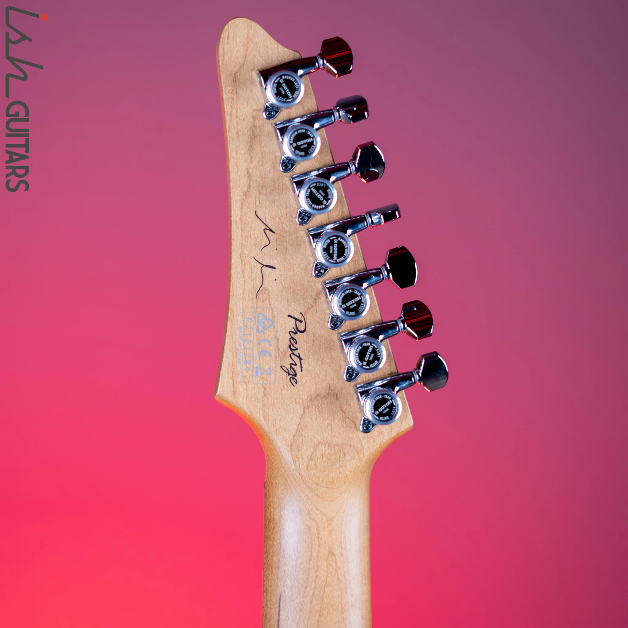 Ibanez Prestige MM7 Martin Miller Signature 7-String Guitar Transparent Aqua Blue - Image 10