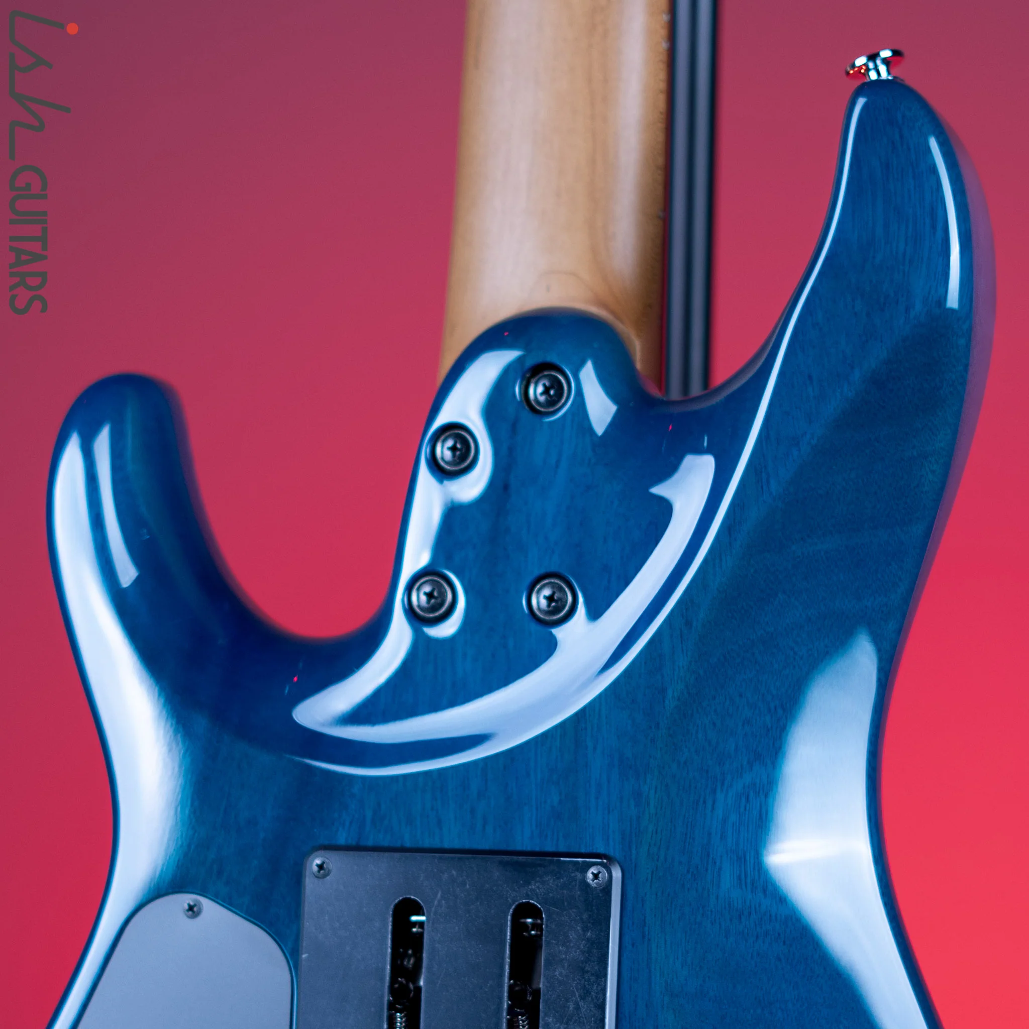 Ibanez Prestige MM7 Martin Miller Signature 7-String Guitar Transparent Aqua Blue - Image 8