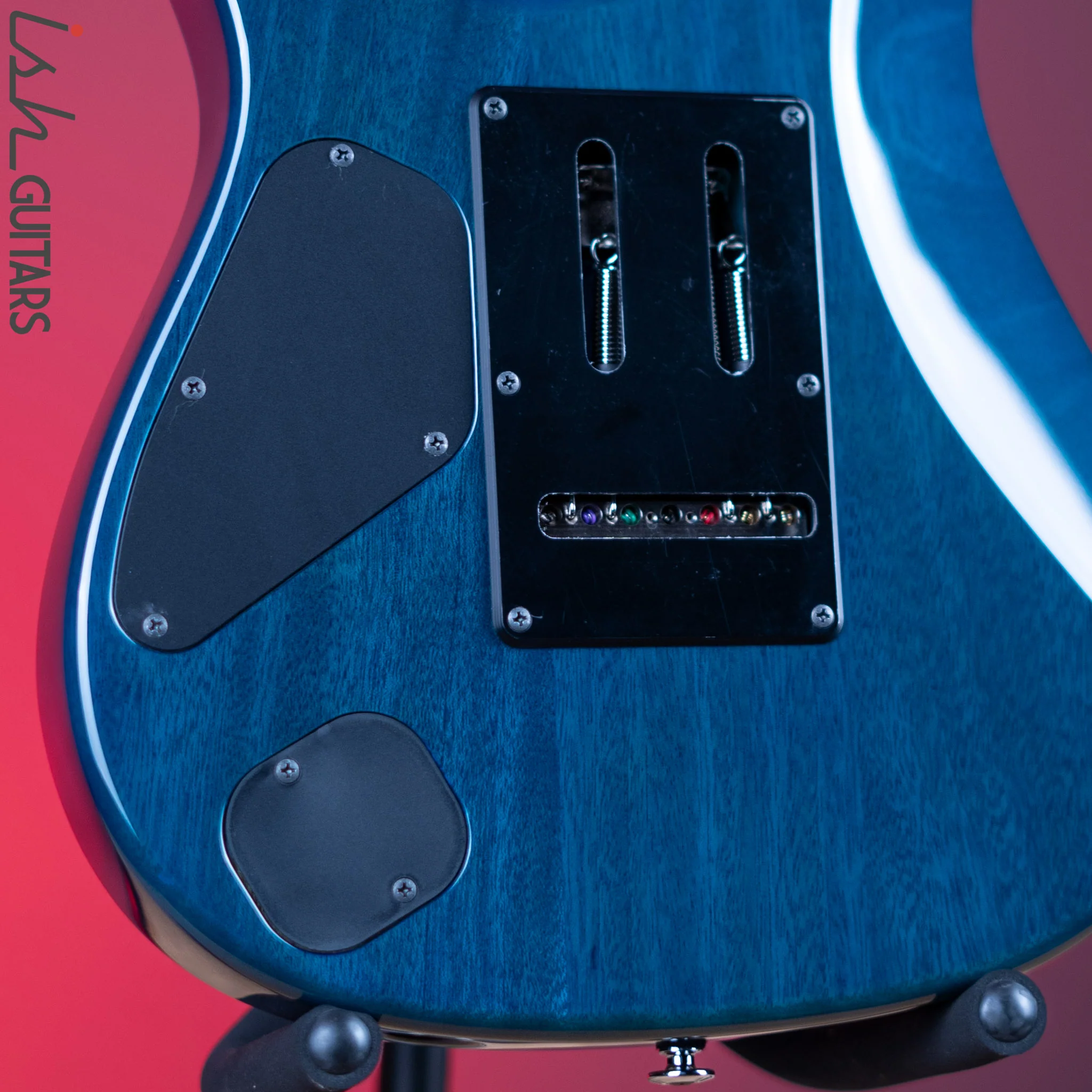 Ibanez Prestige MM7 Martin Miller Signature 7-String Guitar Transparent Aqua Blue - Image 9