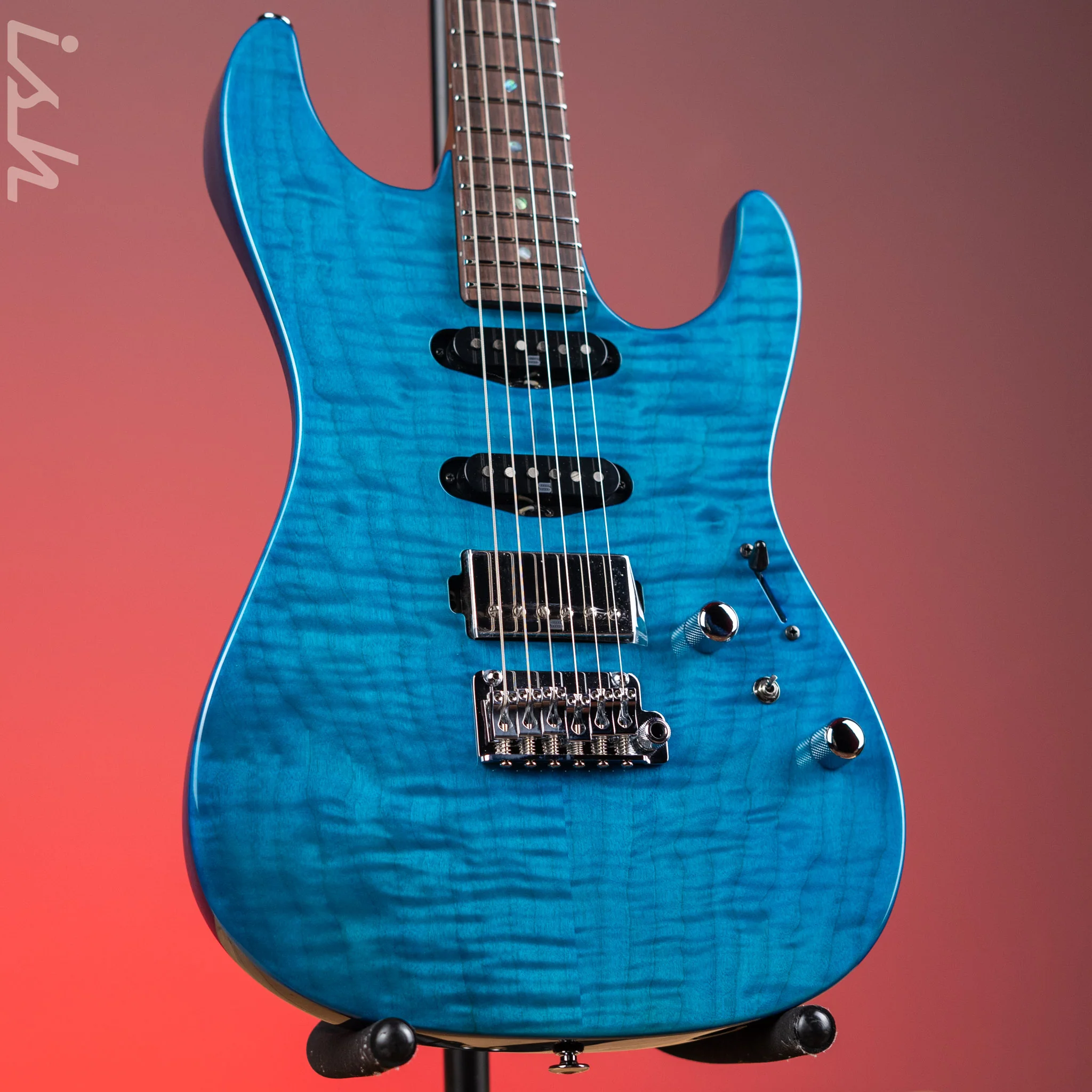 Ibanez Prestige MMN1 Martin Miller Signature Transparent Aqua Blue