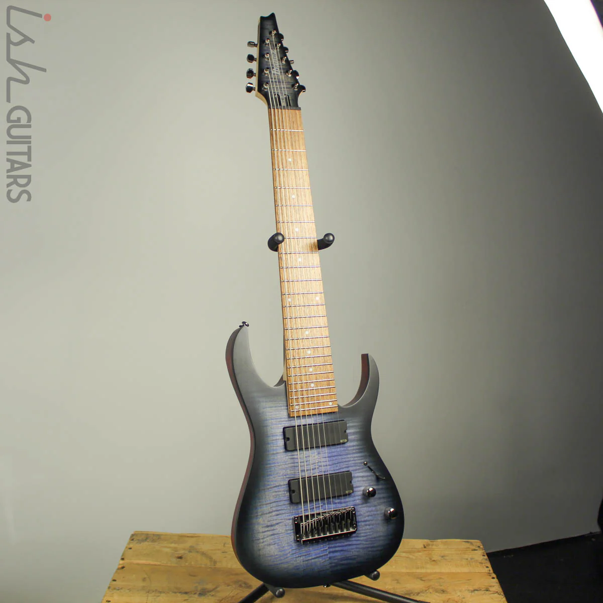 Ibanez RGIR9FME Iron Label 9-String Faded Denim Blue Burst - Image 2