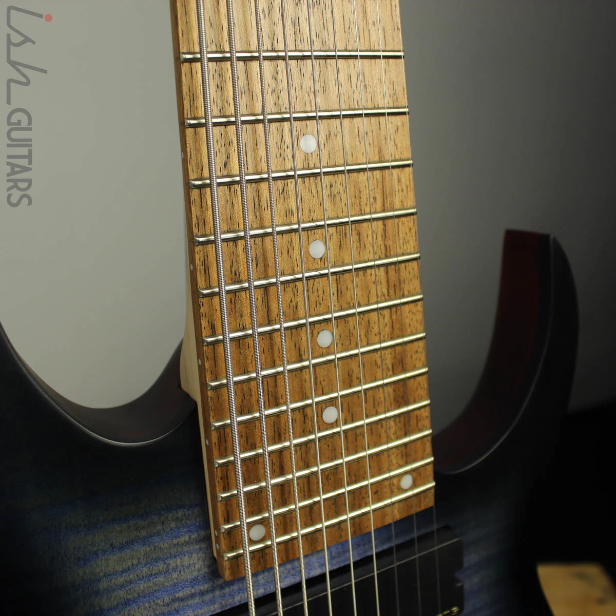 Ibanez RGIR9FME Iron Label 9-String Faded Denim Blue Burst - Image 5