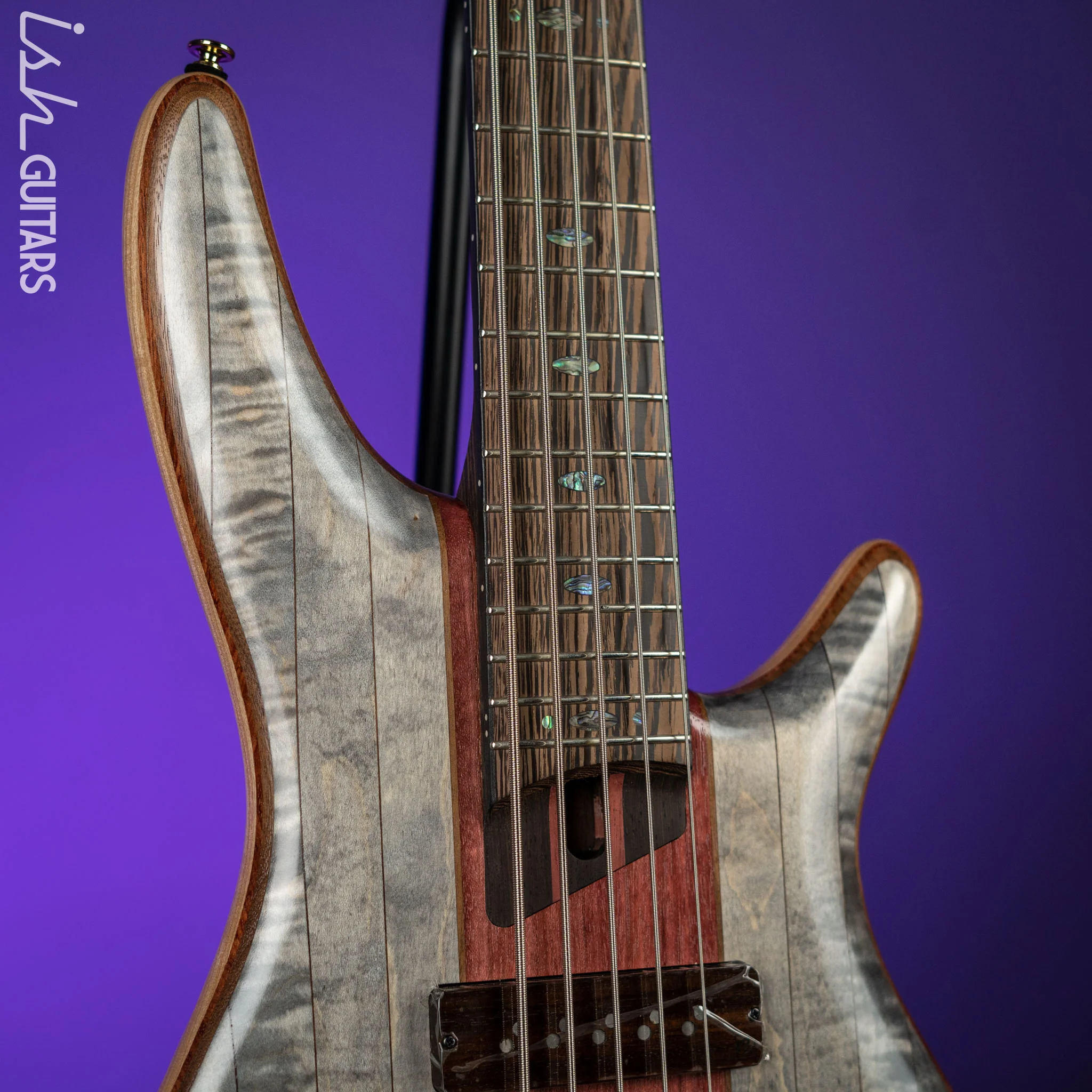 Ibanez SR5CMDX Premium 5-String Bass Black Ice Low Gloss Demo - Image 3
