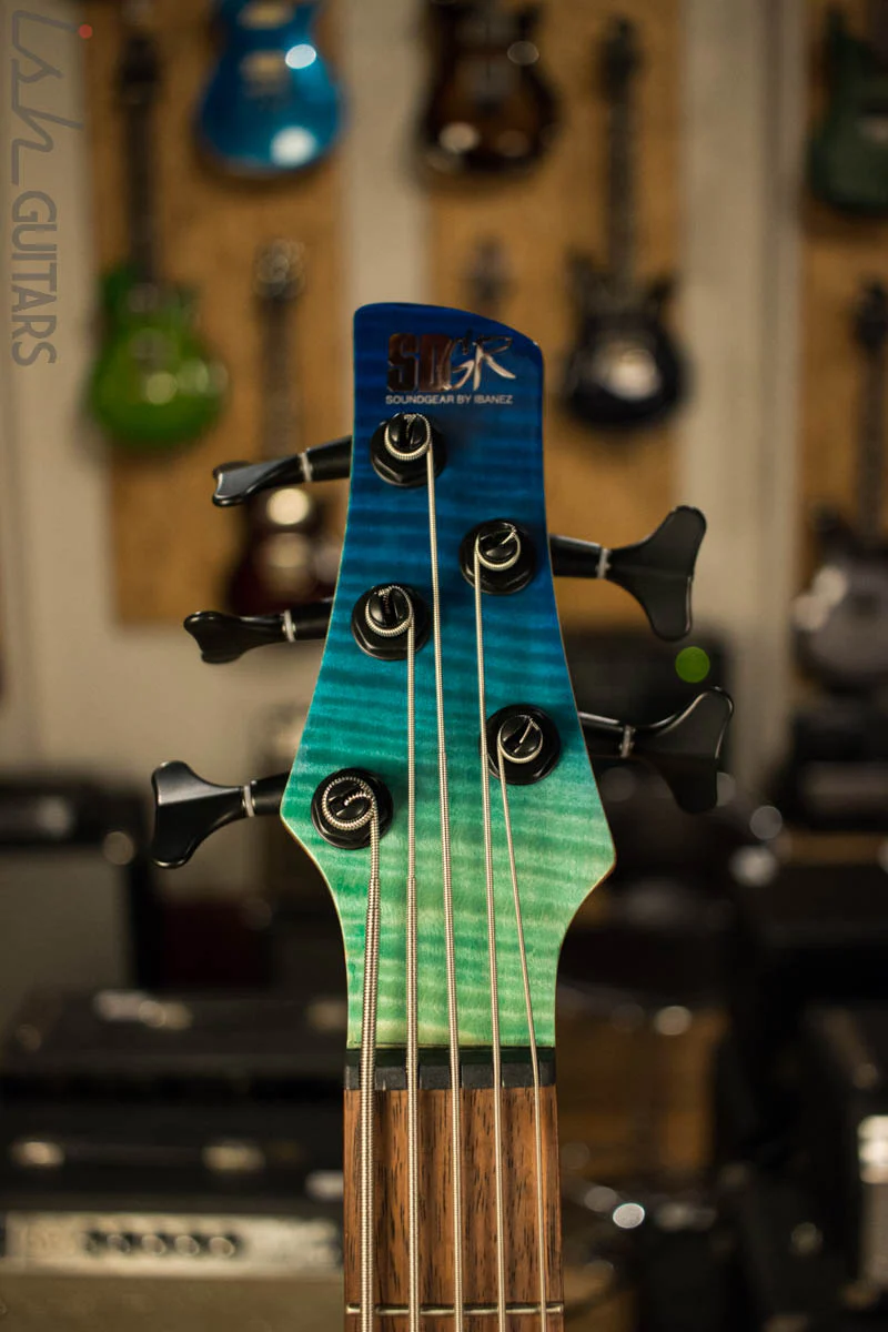 Ibanez SR875BRG Blue Green Fade Electric Bass - Image 5