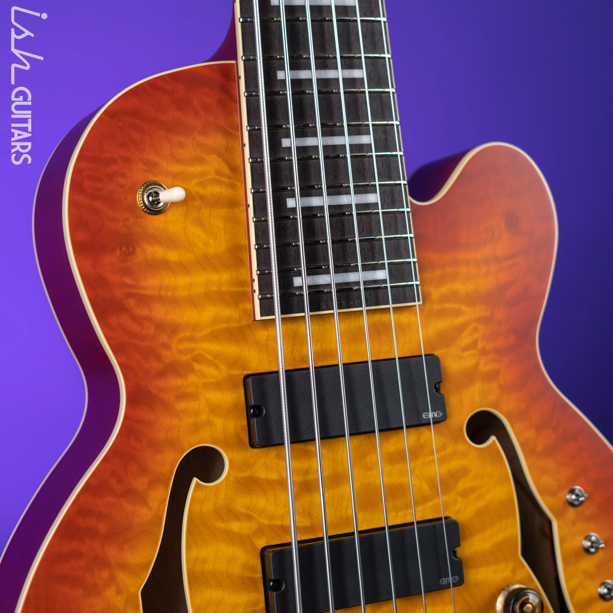Ibanez TCB1006 Thundercat Signature 6-String Bass Autumn Leaf Burst Matte - Image 3