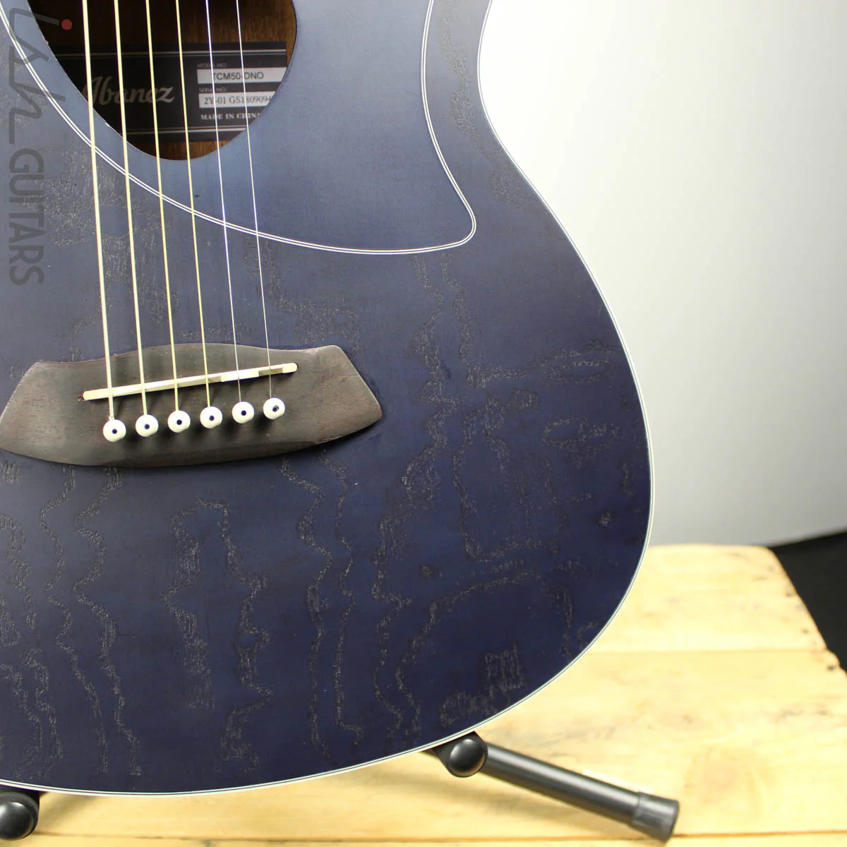 Ibanez TCM50DNO Talman Acoustic Electric Figured Ash Dark Night Ocean - Image 3