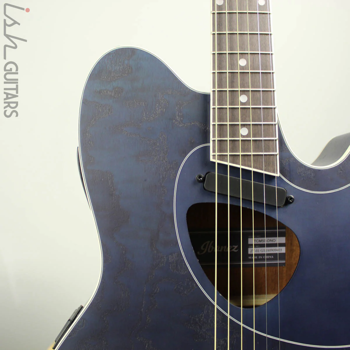 Ibanez TCM50DNO Talman Acoustic Electric Figured Ash Dark Night Ocean - Image 4