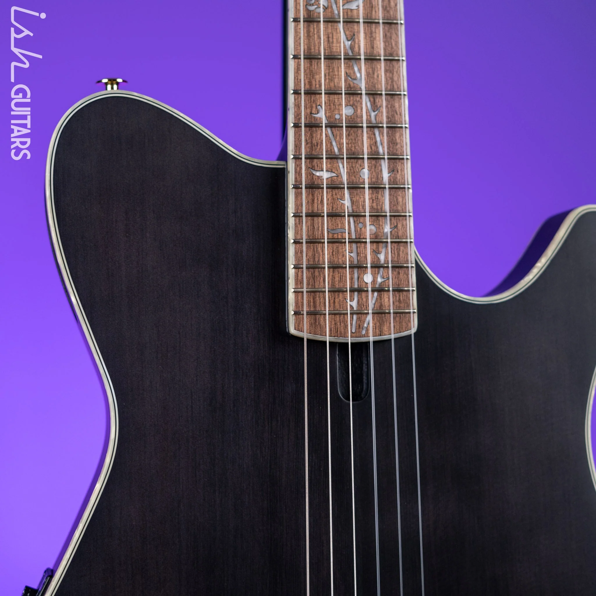 Ibanez TOD10N Tim Henson Signature Nylon Acoustic-Electric Guitar Transparent Black Flat - Image 4