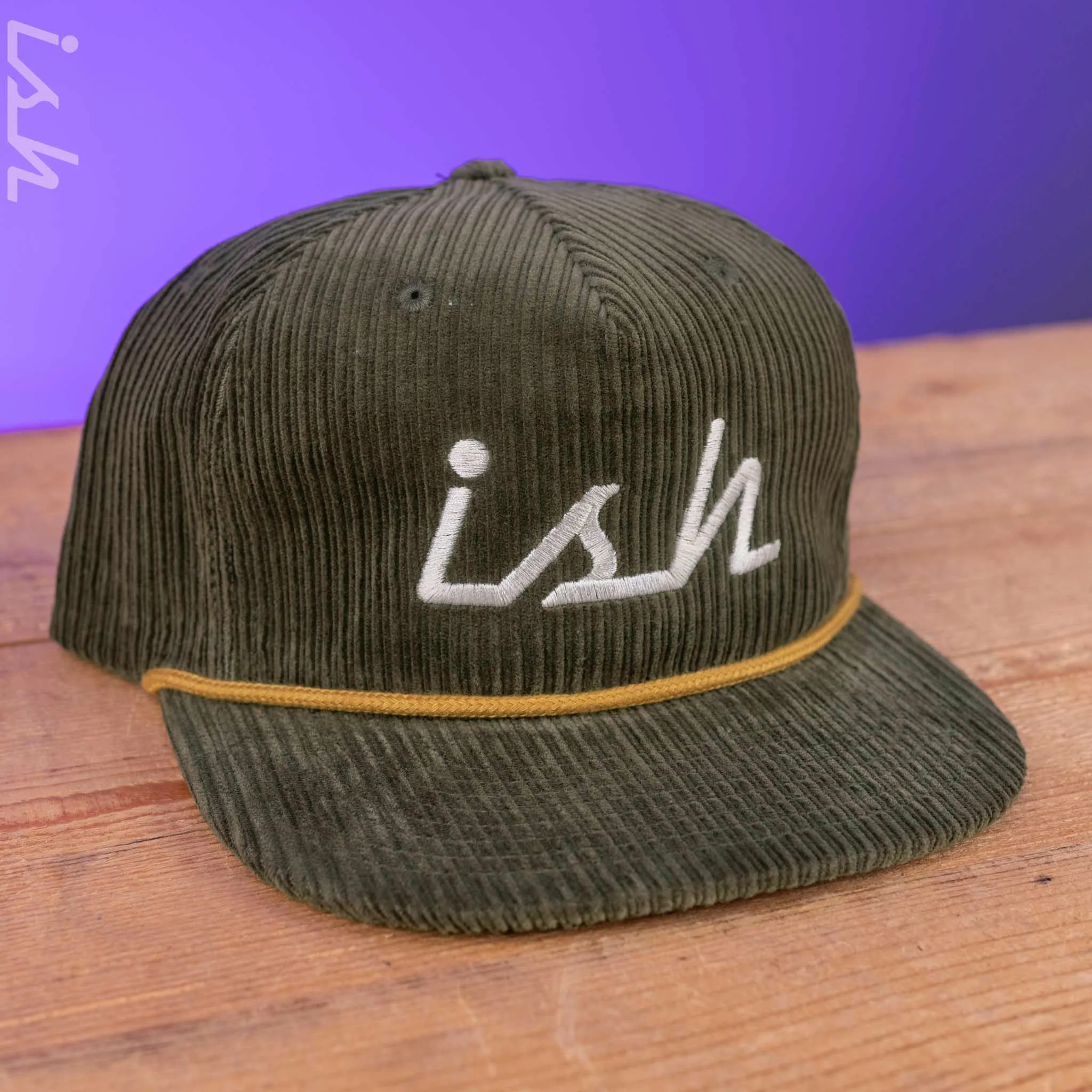Ish Embroidered Corduroy Snapback Hat - Image 2