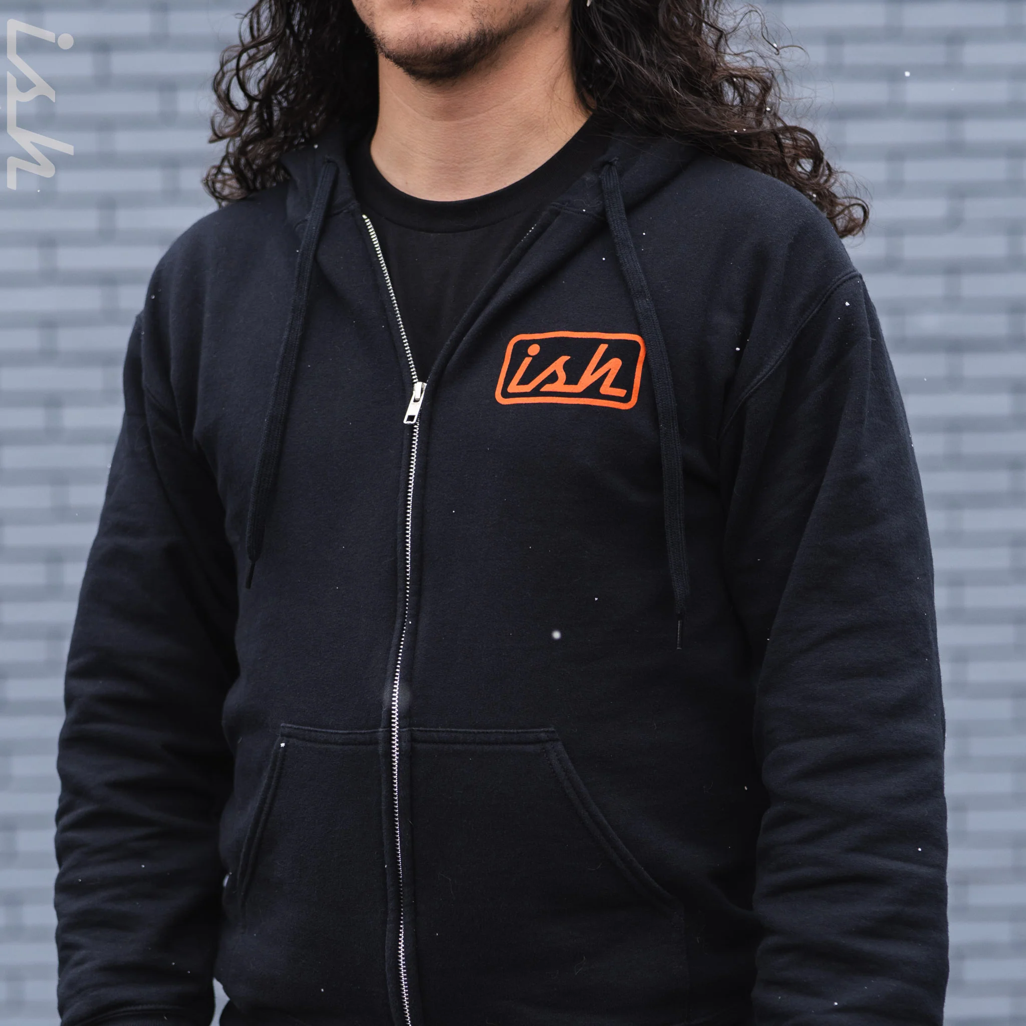 Ish Black Zip-Up Hoodie - Image 3