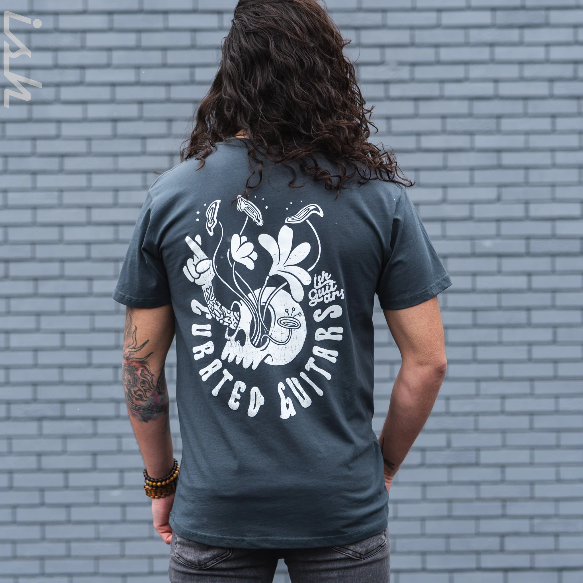Ish T-Shirt Comic Skull Petrol Blue - Image 5