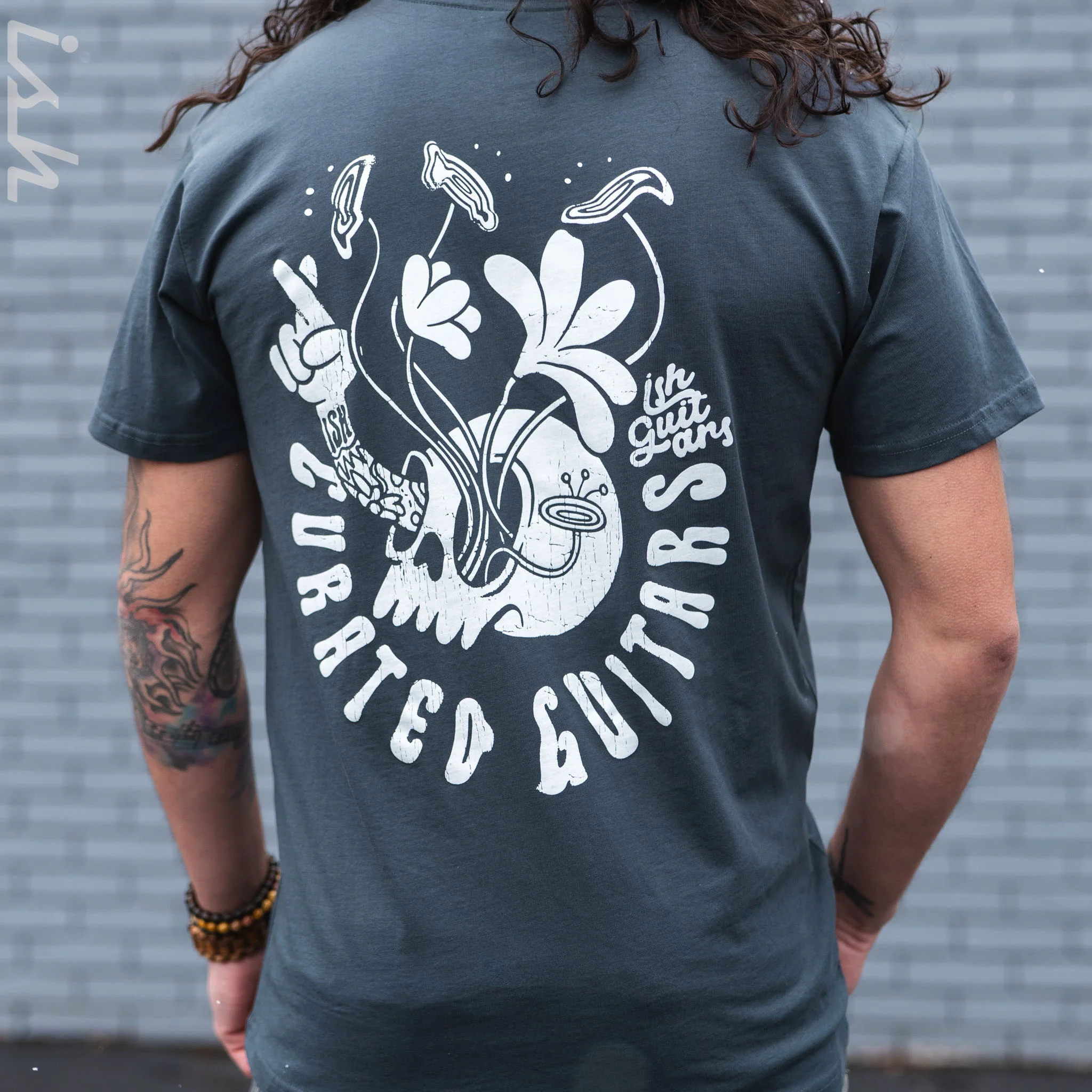 Ish T-Shirt Comic Skull Petrol Blue - Image 6