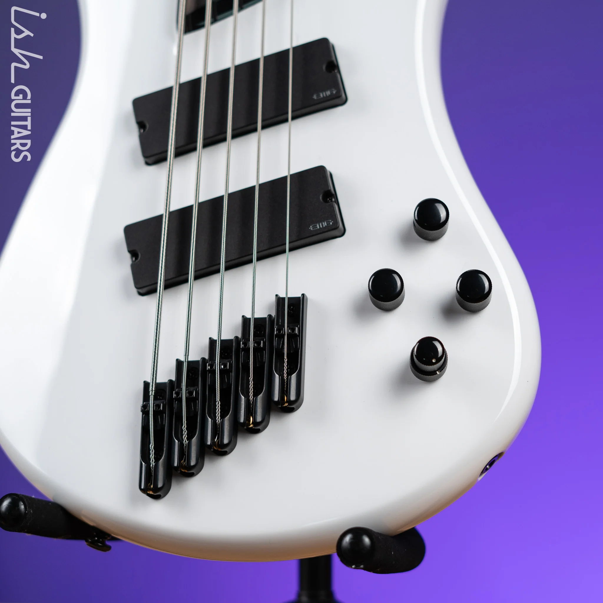 Ish X Spector NS Dimension 5 String EMG Darkglass White Gloss Demo - Image 5