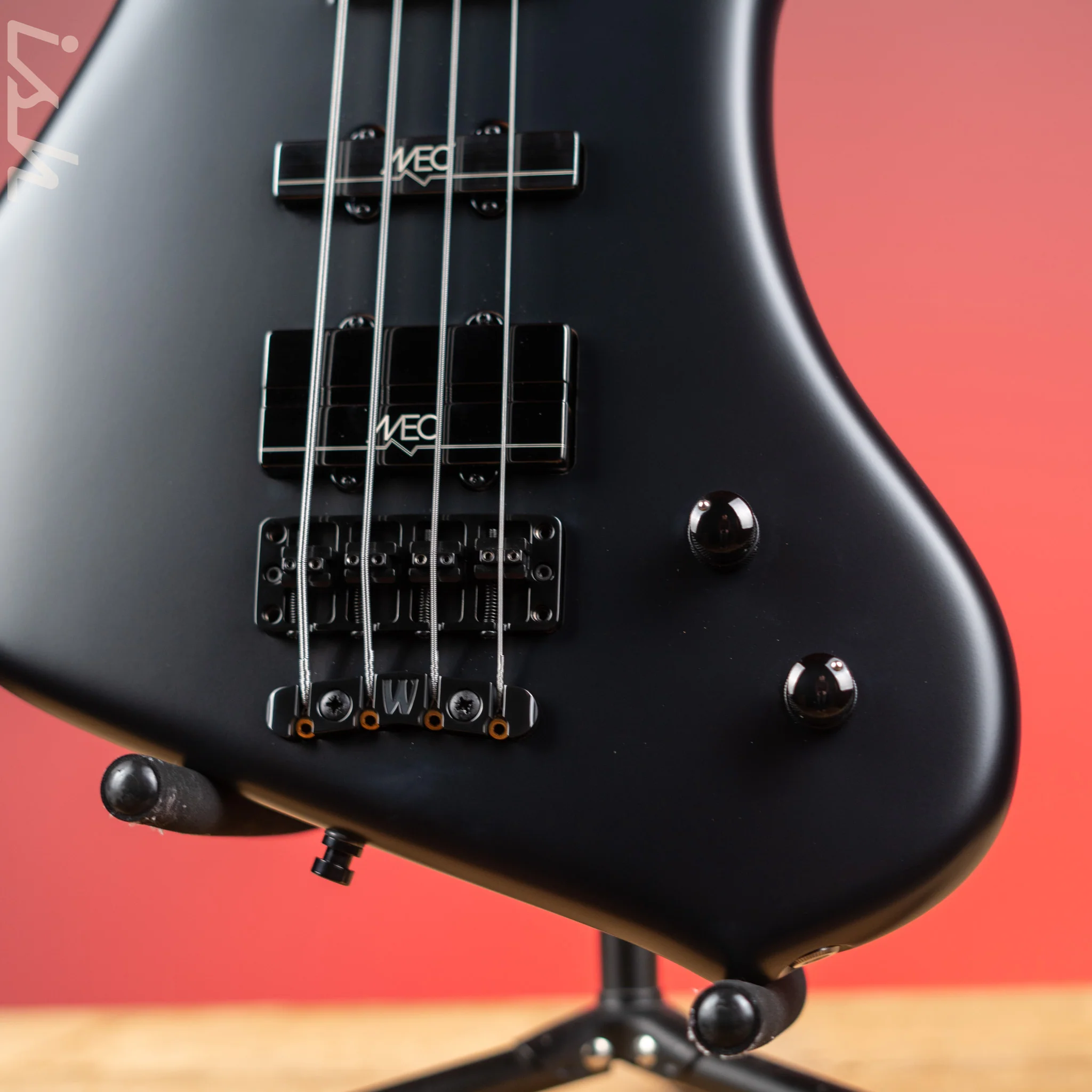 Ish x Warwick Dolphin SN TCS Custom Shop Endangered Species 4-String Bass Black Satin Wenge Fretboard - Image 4