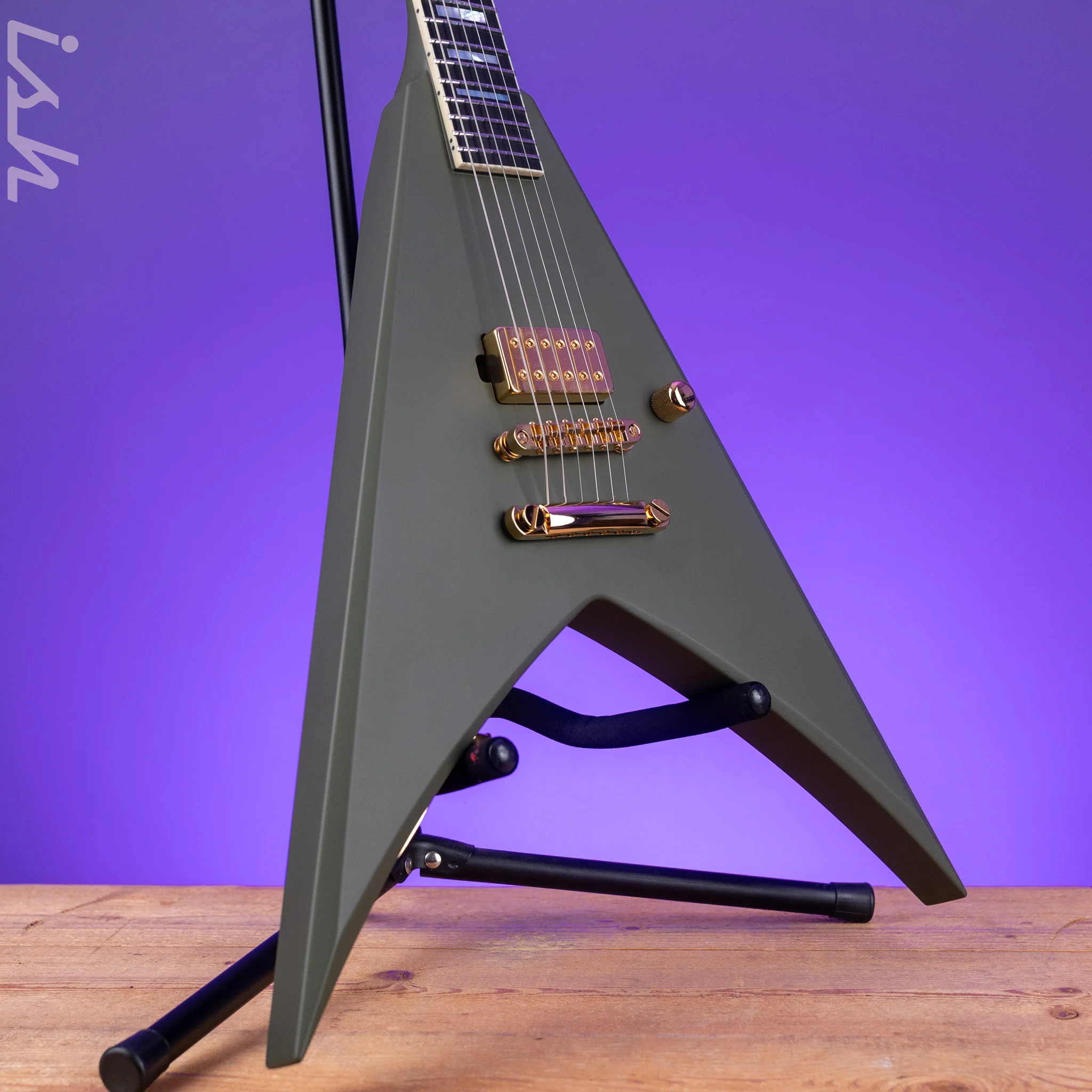 Jackson Custom Shop King V Olive Drab Gold Hardware - Image 3