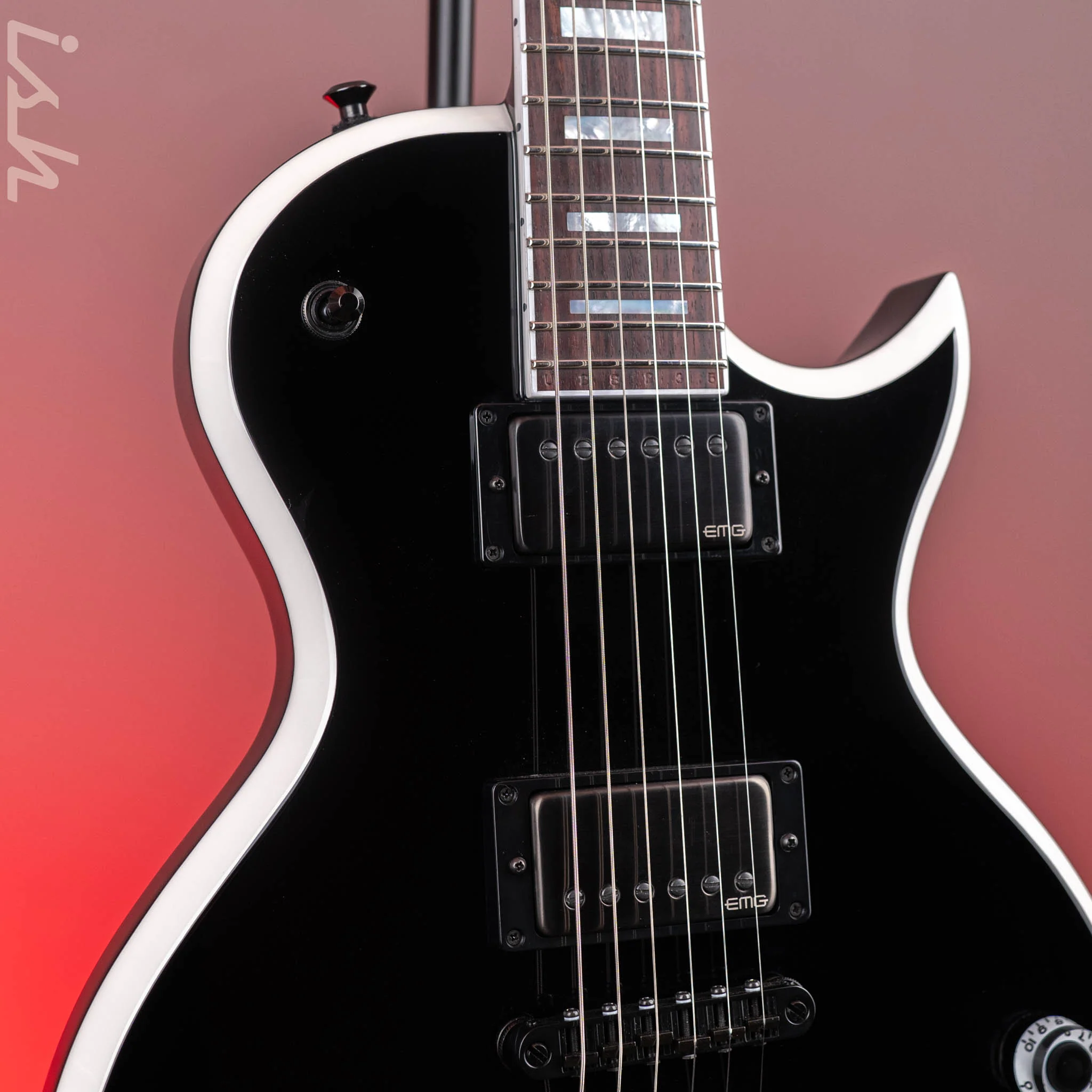 Jackson Custom Shop USA Marty Friedman Signature MF-1 Black Gloss White Bevel - Image 3