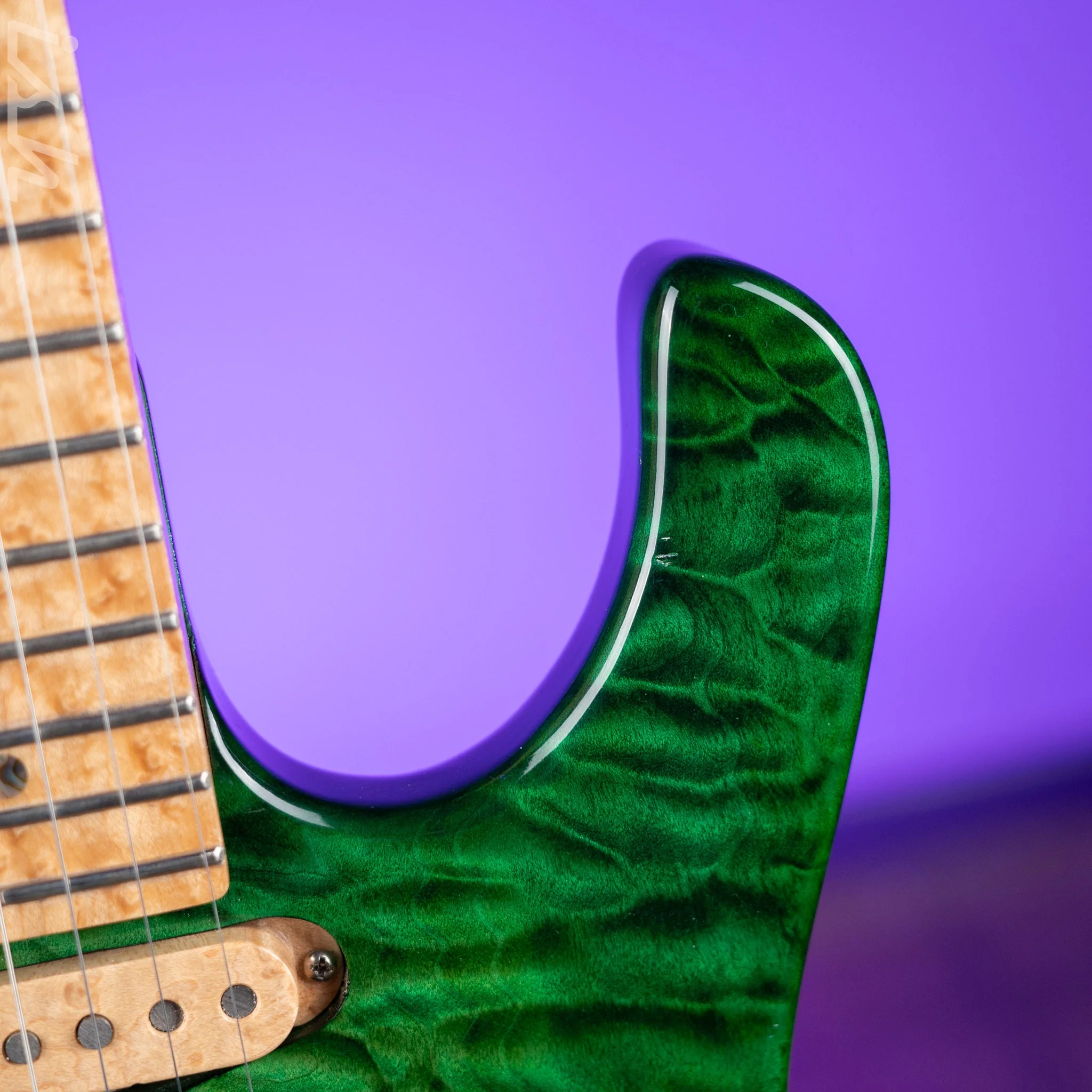 JP Guitars Luna Emerald Green Quilt - Image 5