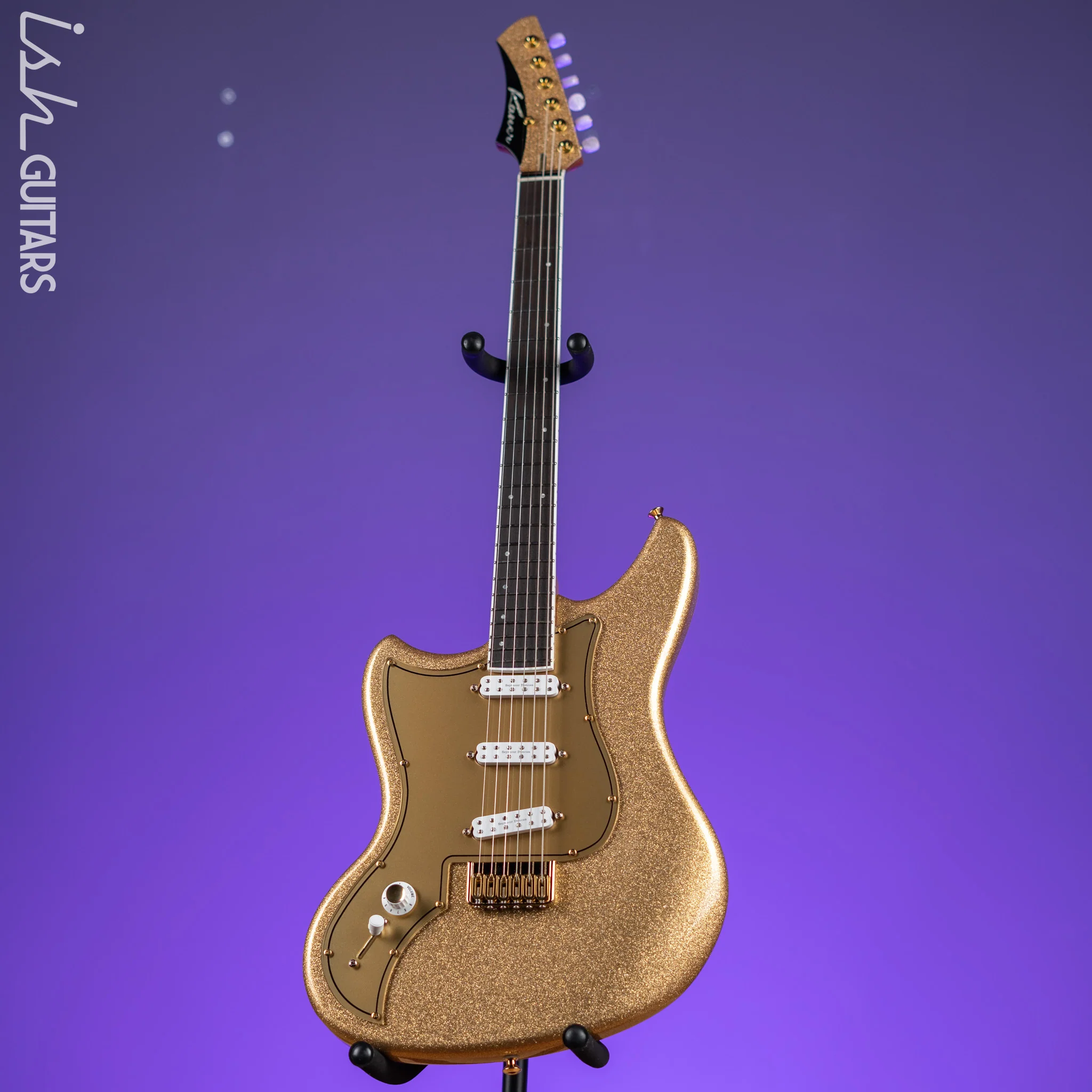 Kauer Electroliner Left-Handed Custom Guitar Sahara Gold Flake - Image 3