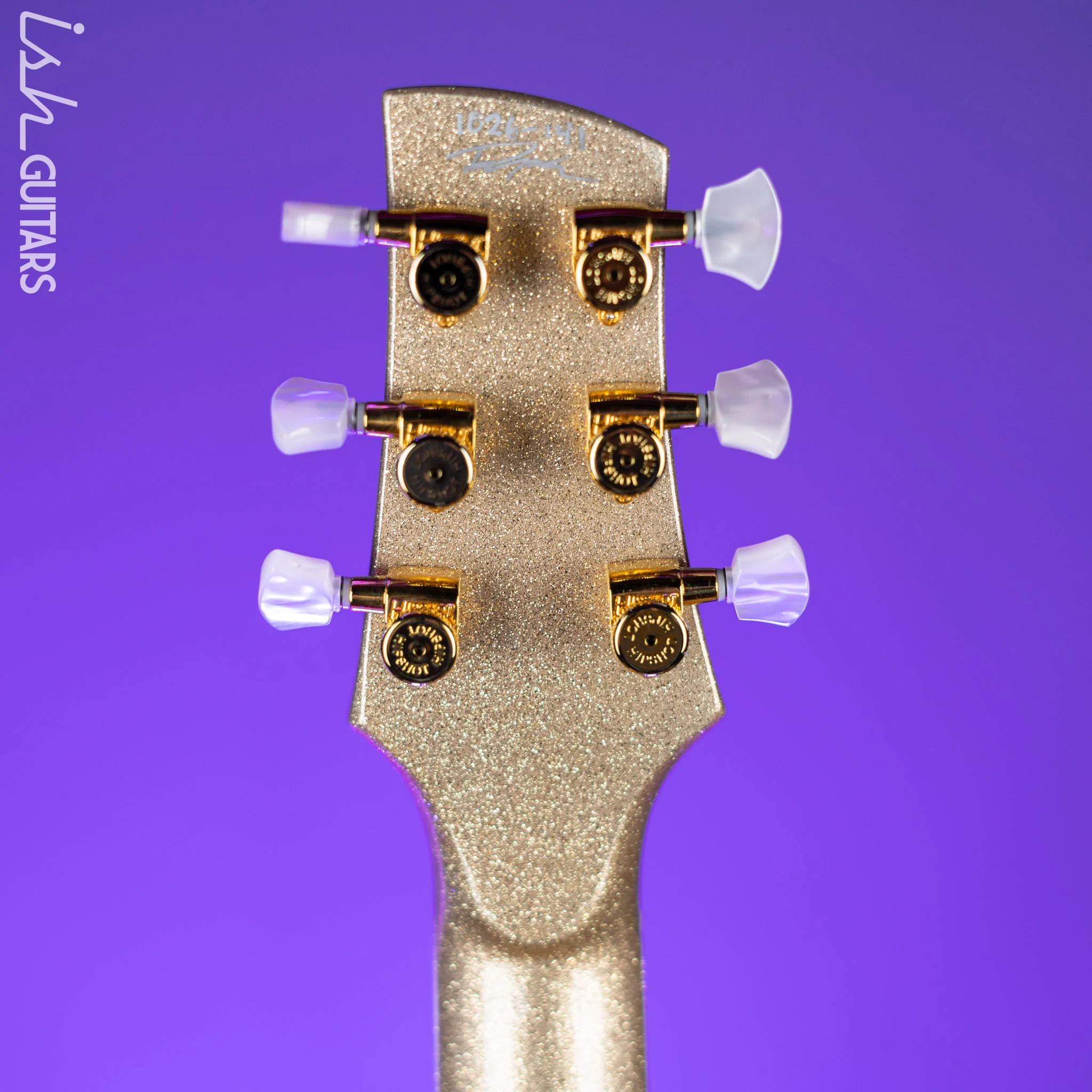 Kauer Starliner Left Handed Guitar Gold Sparkle - Image 11