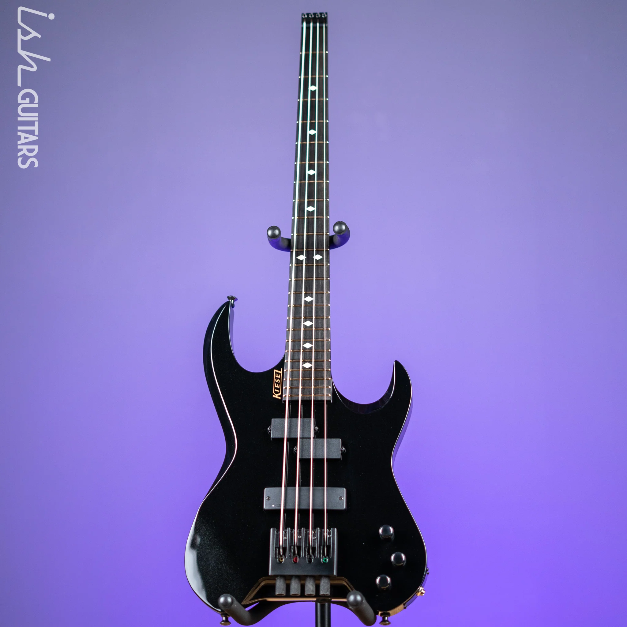 Kiesel VB4 Short Scale Vader 4-String Bass Metallic Black Gloss - Image 2