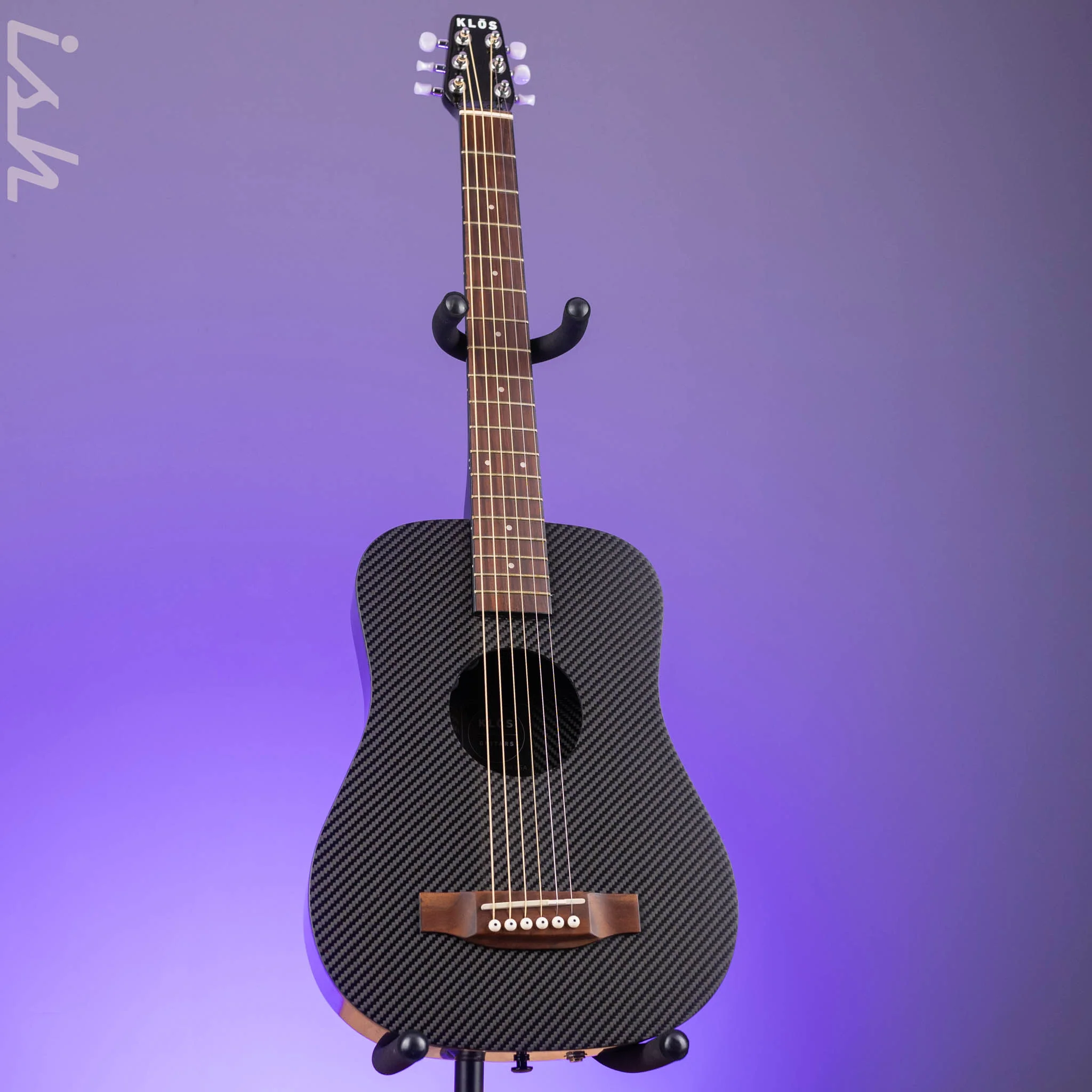 Klos Travel Hybrid Travel Guitar Black Carbon Fiber - Image 2