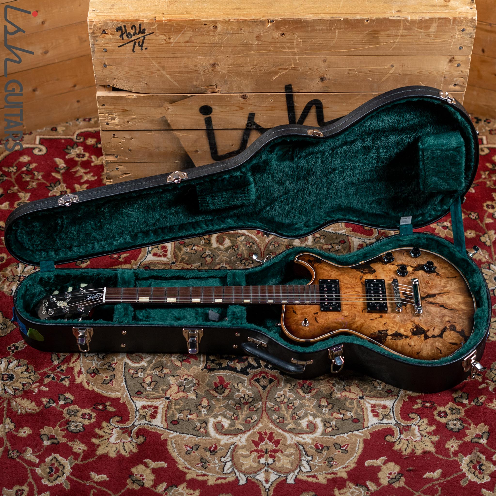 Knaggs SSC Steve Stevens Natural Black Burst Burl Maple - Image 13