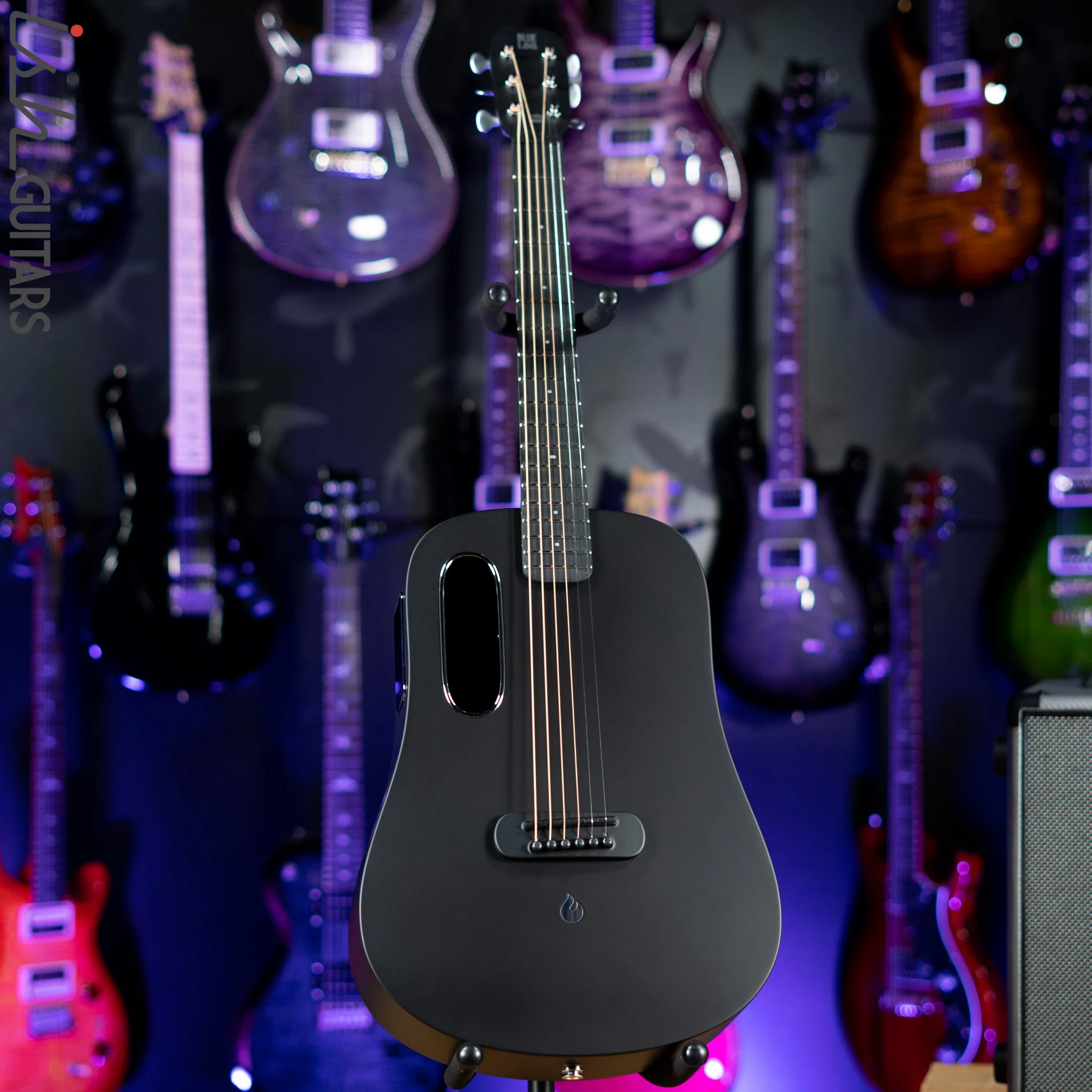 Lava Music Blue Lava Smart Acoustic Guitar Midnight Black w/ Airflow Bag Demo - Image 12