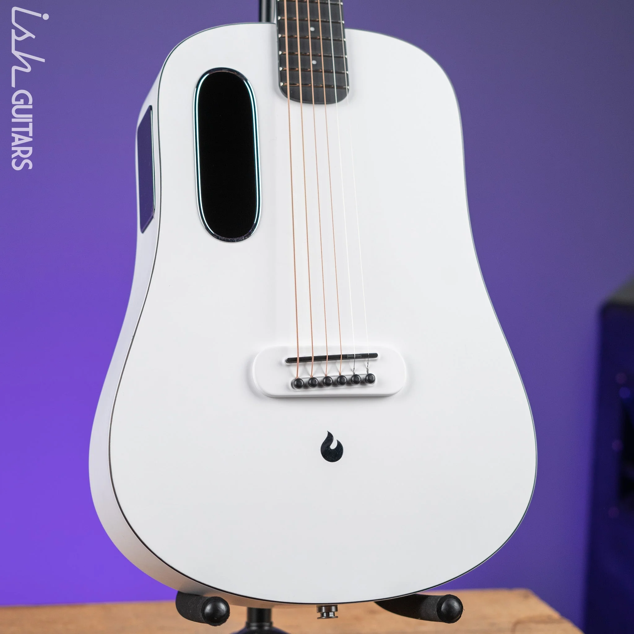 Lava Music Blue Lava Touch Smart Acoustic Guitar Sail White w/ Lite Bag Demo