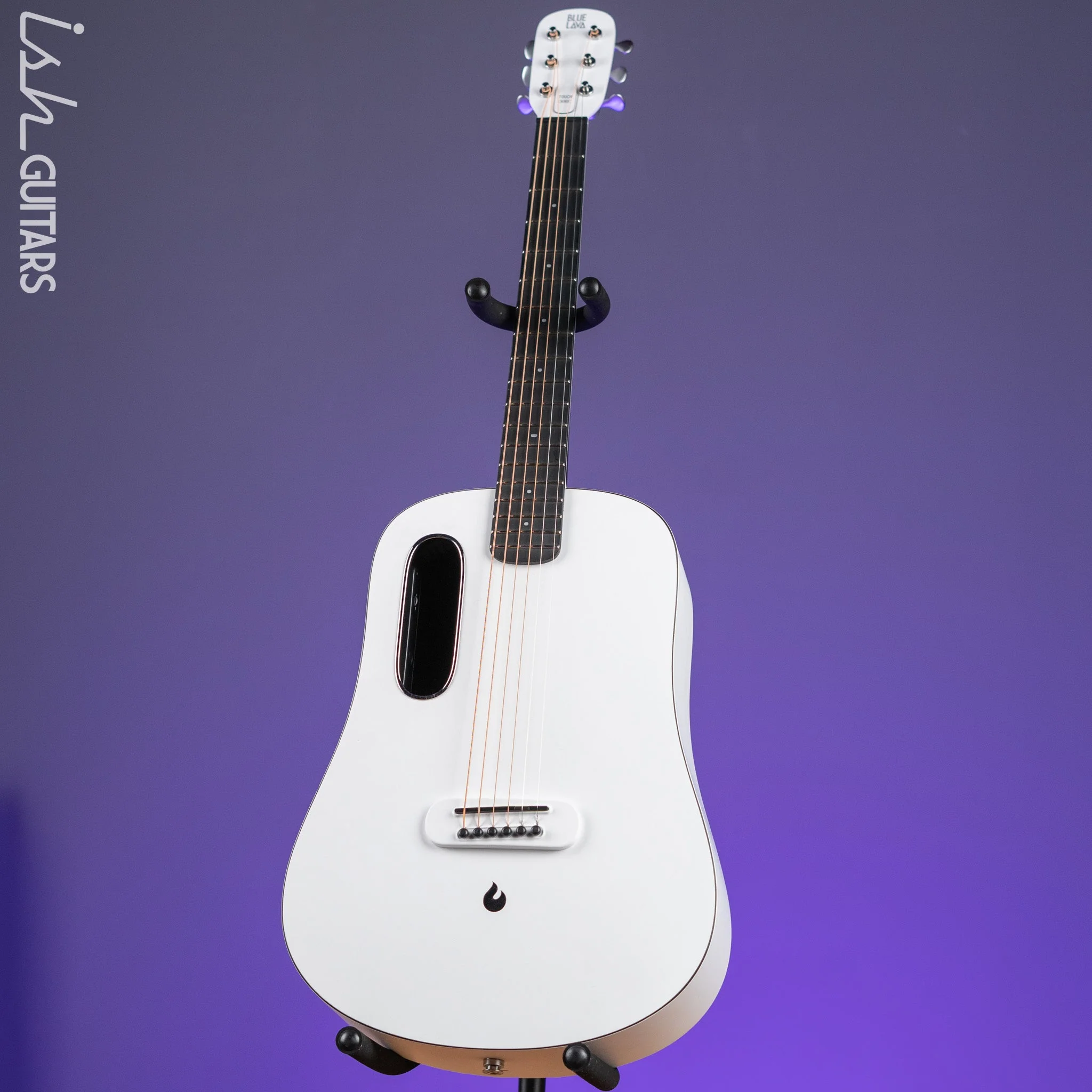 Lava Music Blue Lava Touch Smart Acoustic Guitar Sail White w/ Lite Bag Demo - Image 2