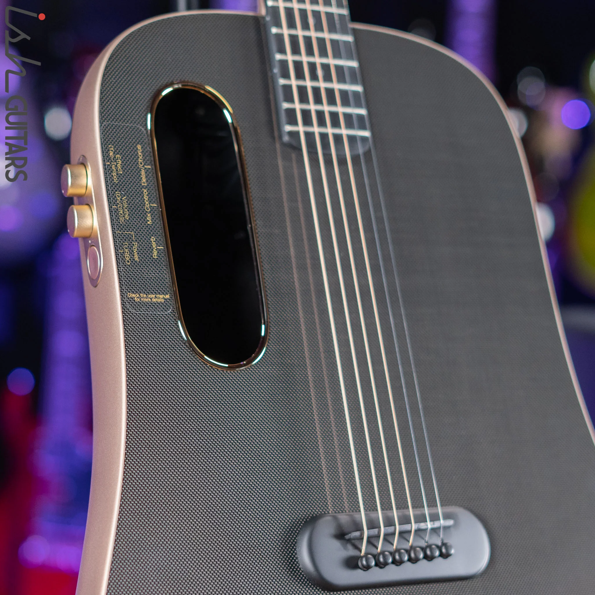 Lava Music Lava Me Pro Carbon Fiber Acoustic Guitar with Effects Black Gold - Image 3