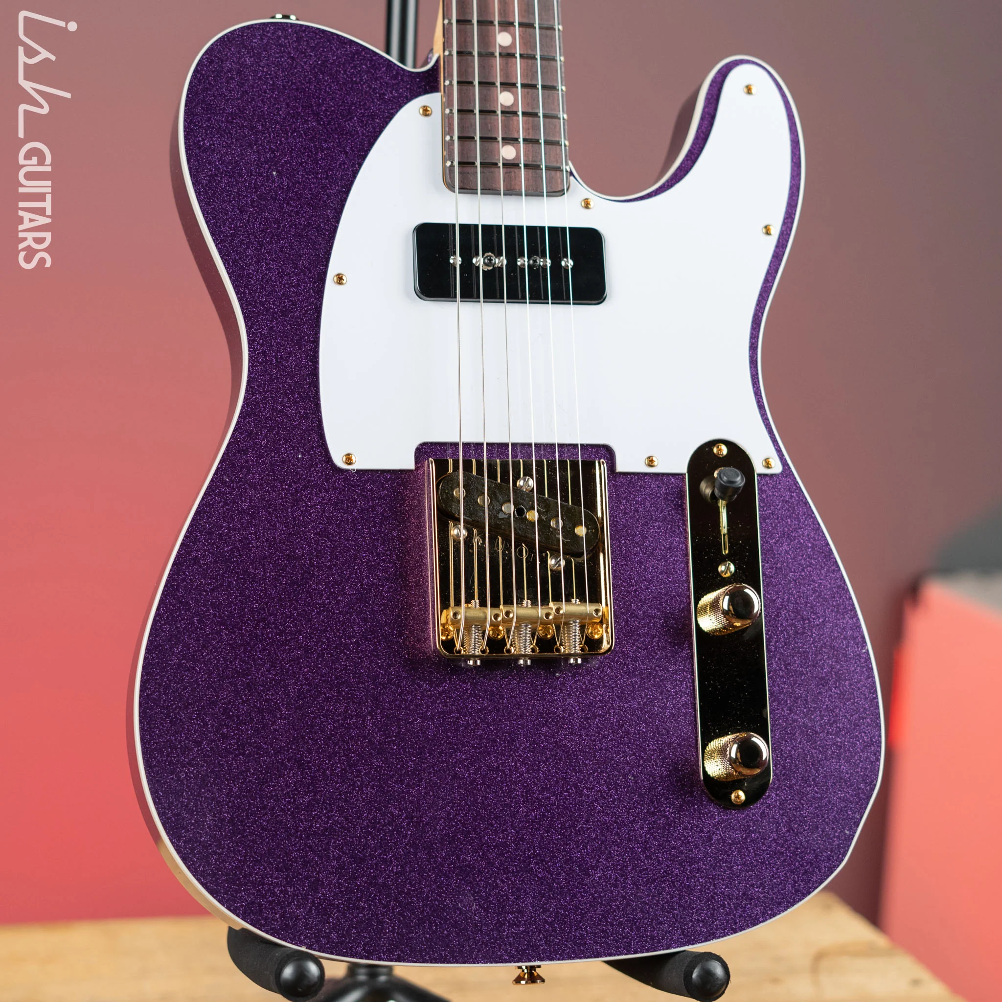 LSL Bad Bone 190 T-Style Electric Guitar Purple Sparkle