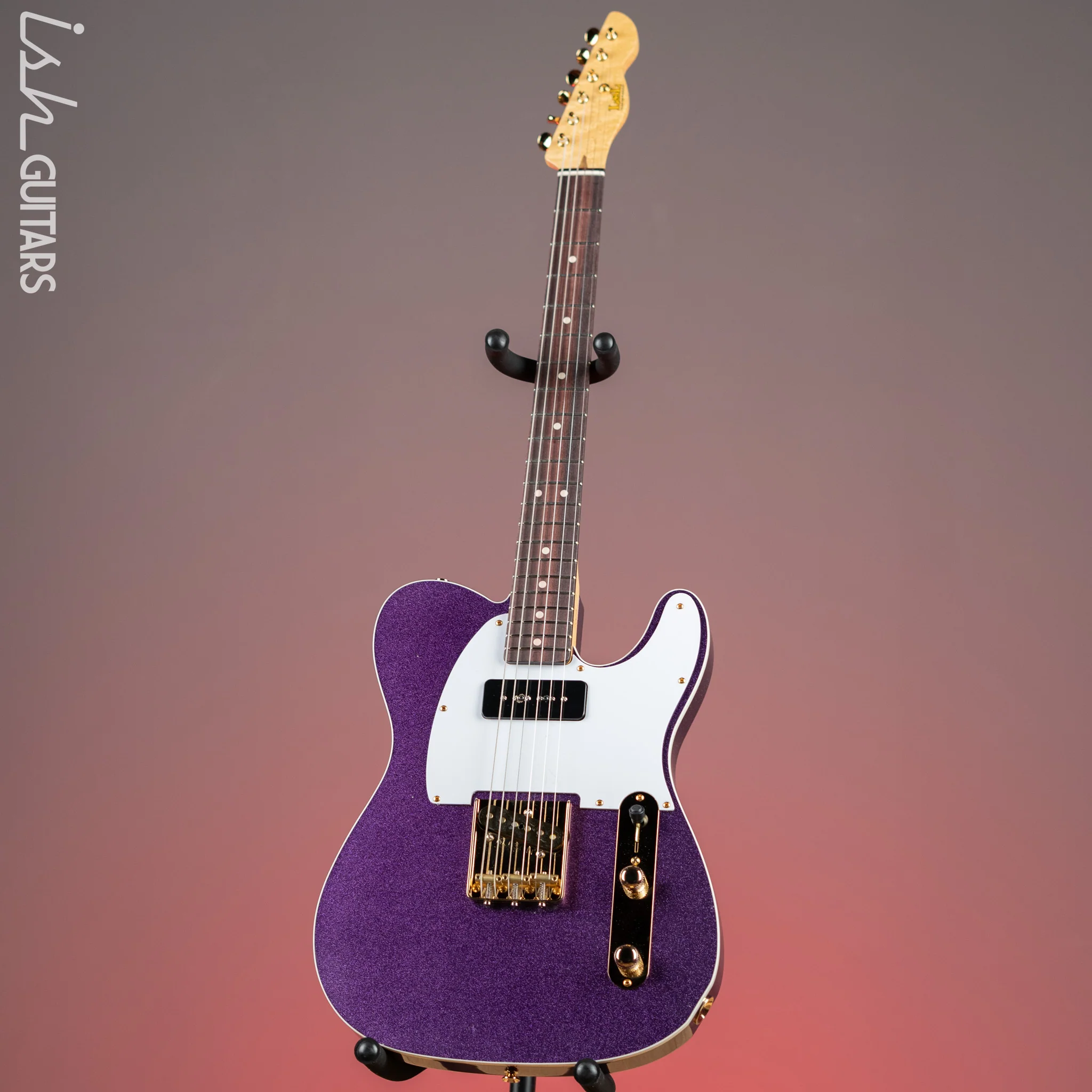 LSL Bad Bone 190 T-Style Electric Guitar Purple Sparkle - Image 2