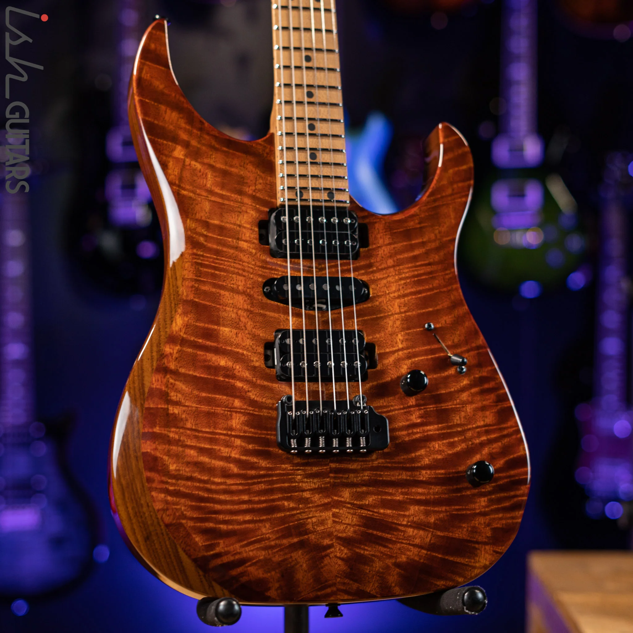LSL “Pema” XT4-DX 5A Curly Mango Faded Iced Tea Burst